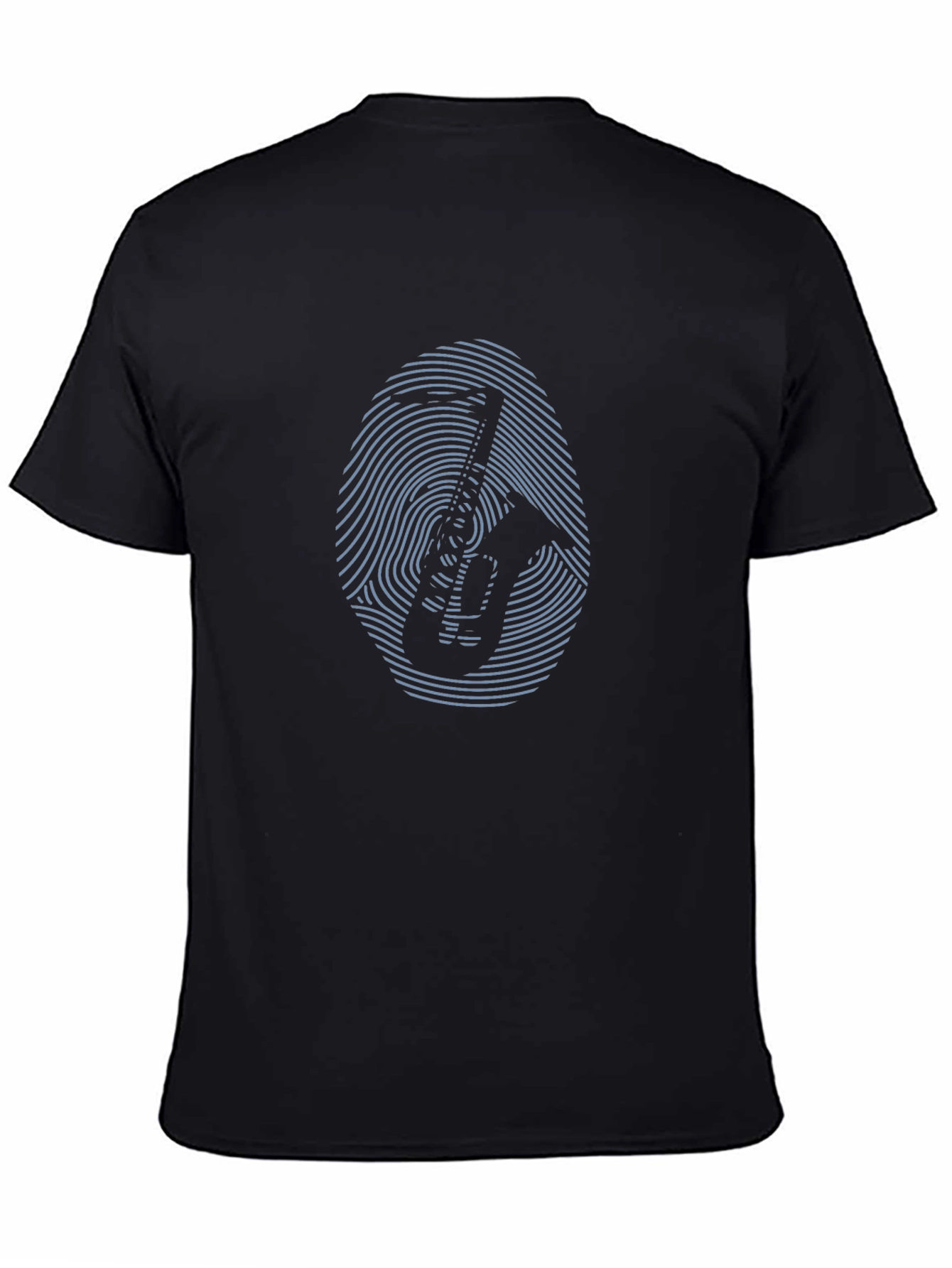 Saxophone Fingerprint Graphic Tee - Cool Music Lover Shirt