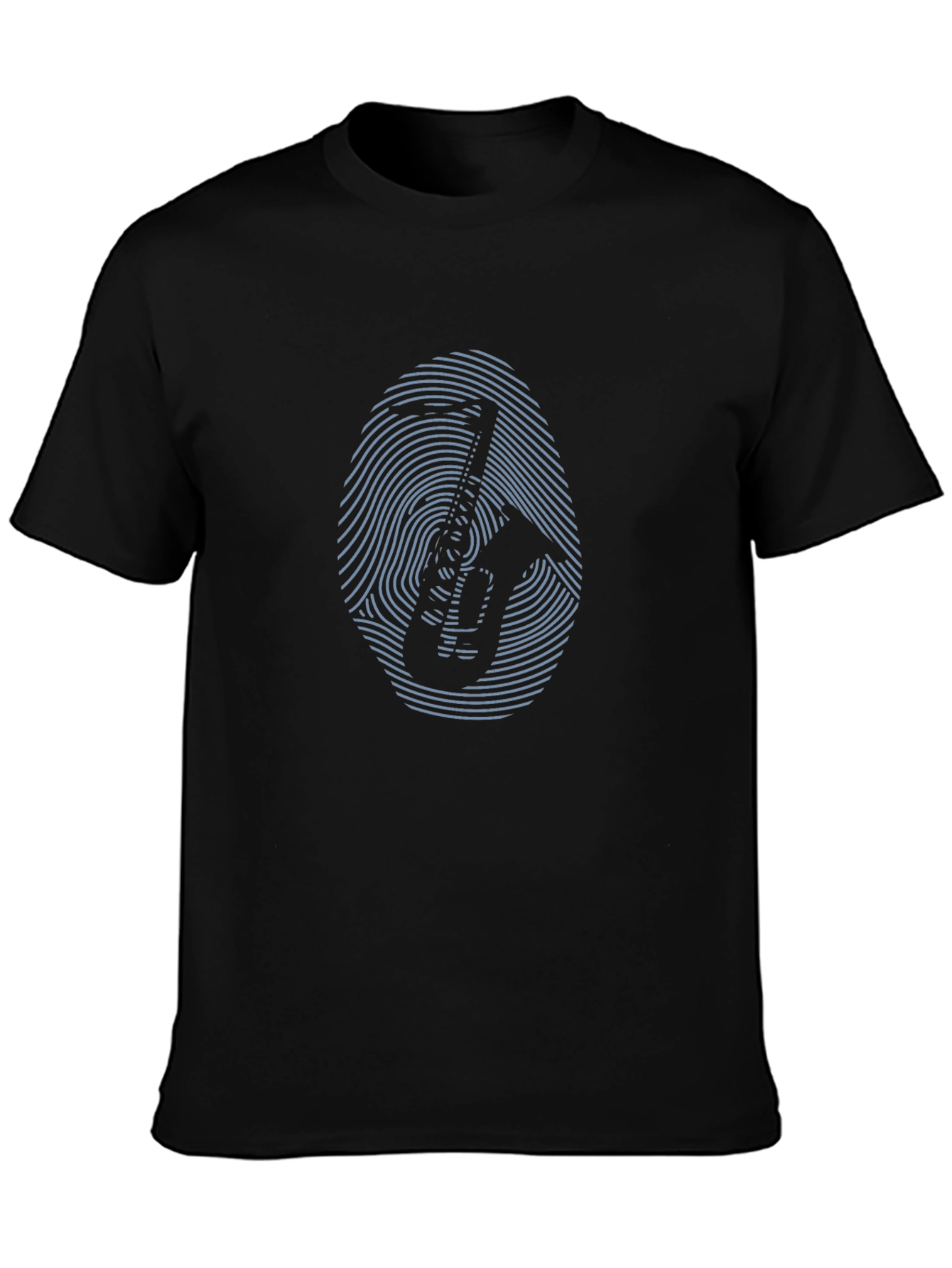 Saxophone Fingerprint Graphic Tee - Cool Music Lover Shirt