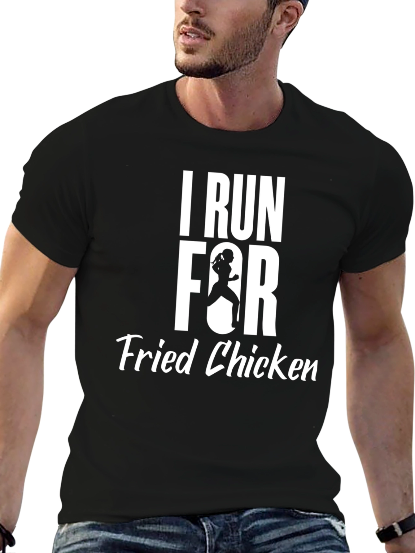 I Run For Fried Chicken Graphic T-Shirt