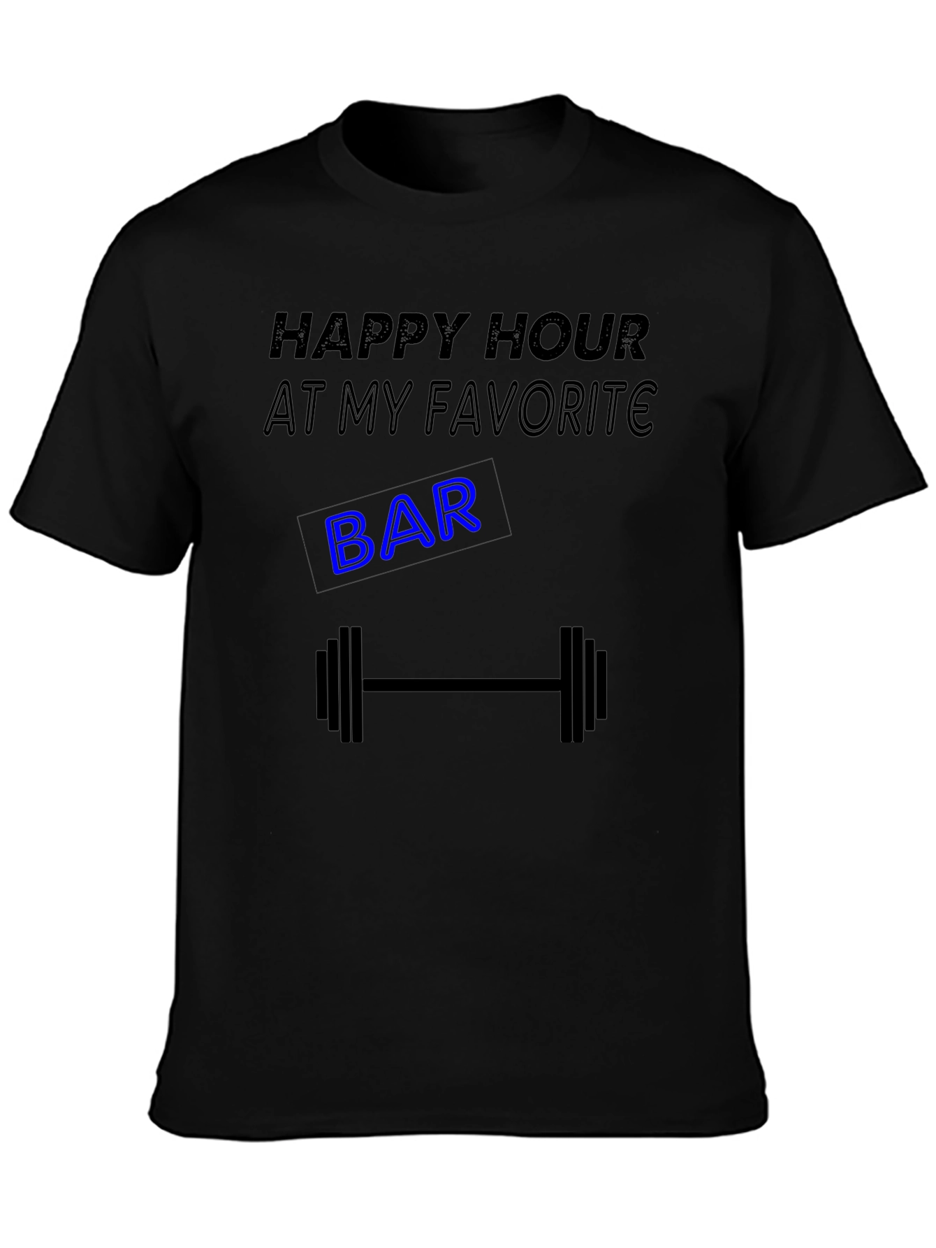 Happy Hour Gym Barbell Graphic Tee