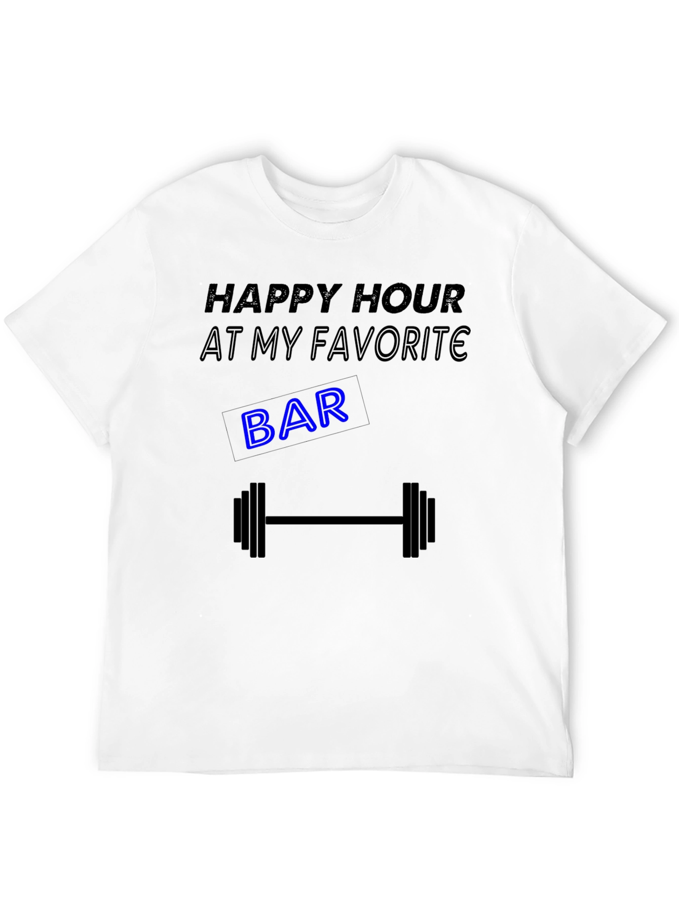 Happy Hour Gym Barbell Graphic Tee