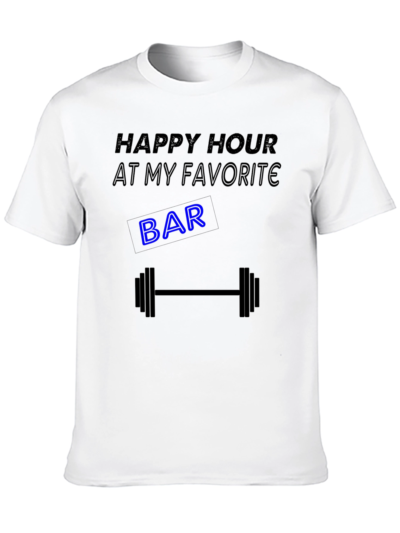 Happy Hour Gym Barbell Graphic Tee