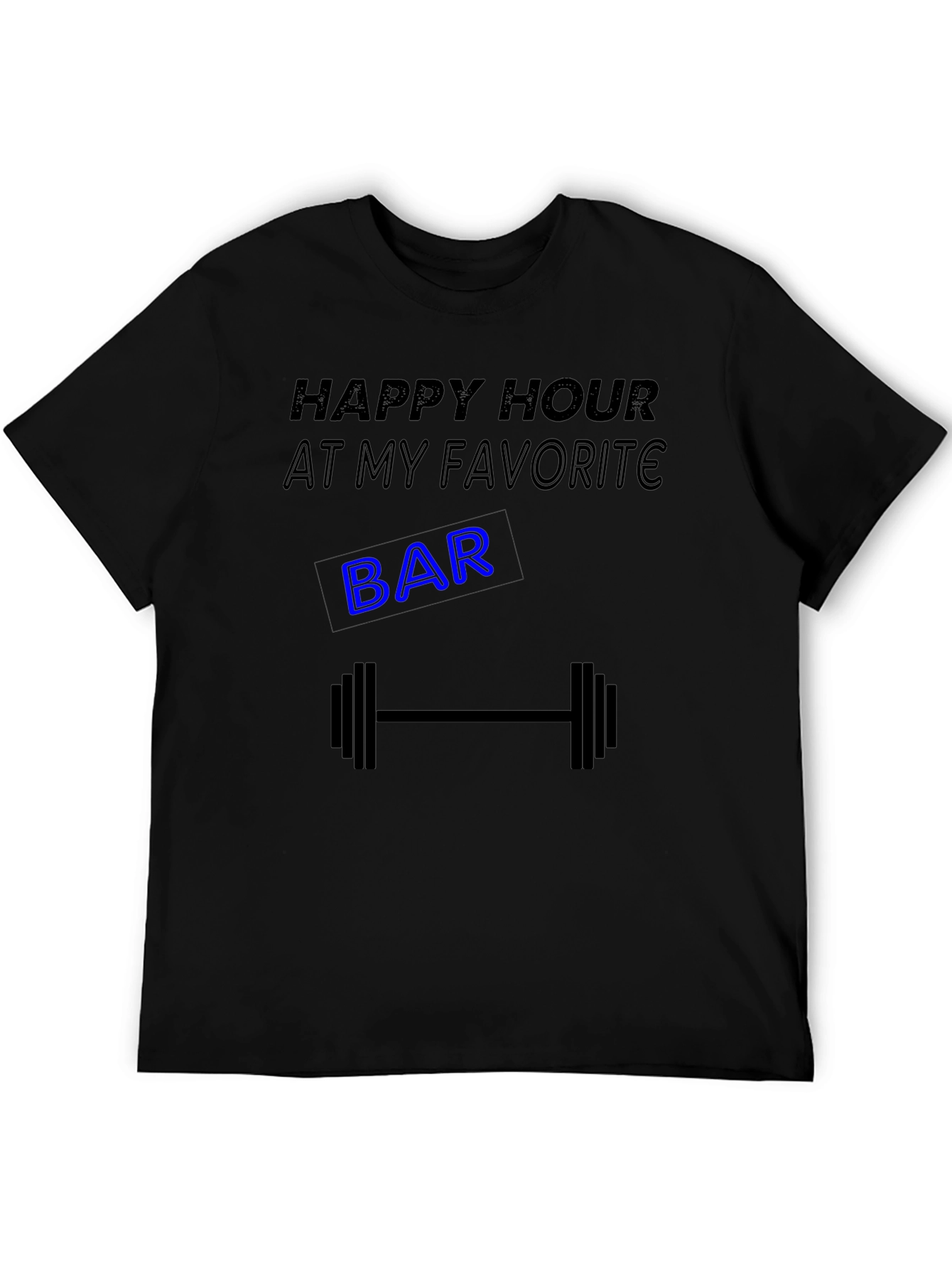 Happy Hour Gym Barbell Graphic Tee