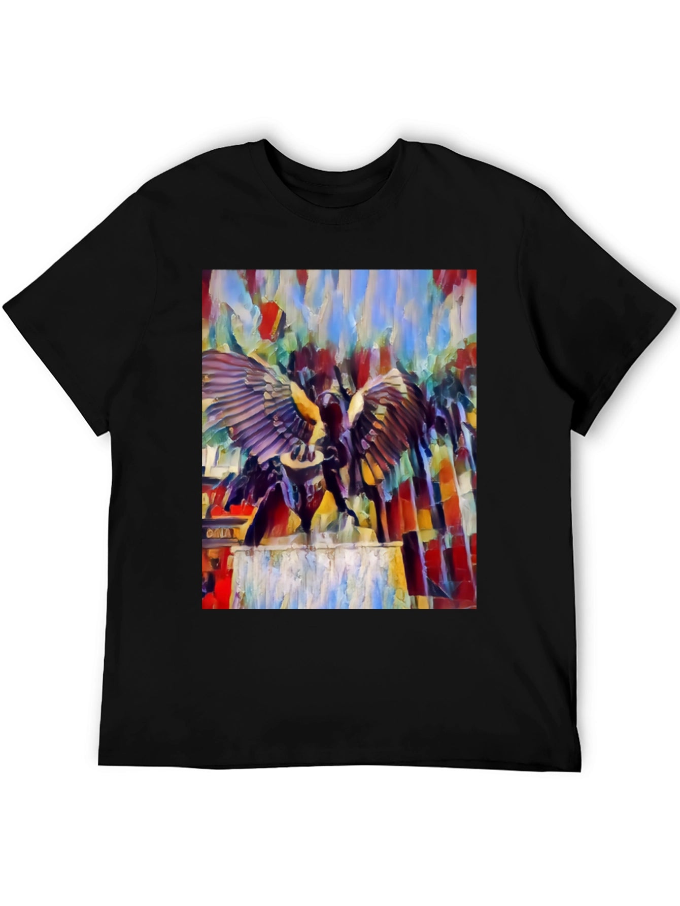 Winged Statue Graphic T-Shirt