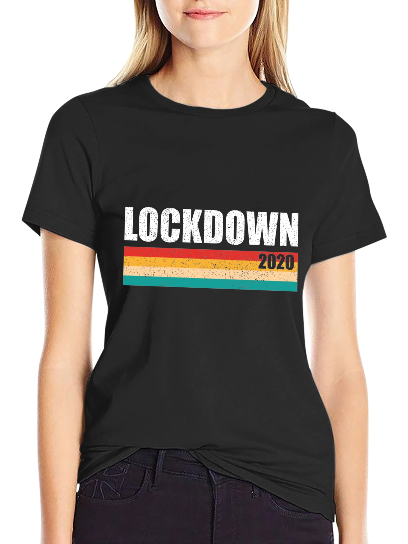 Lockdown 2020 Retro Graphic Tee - Black