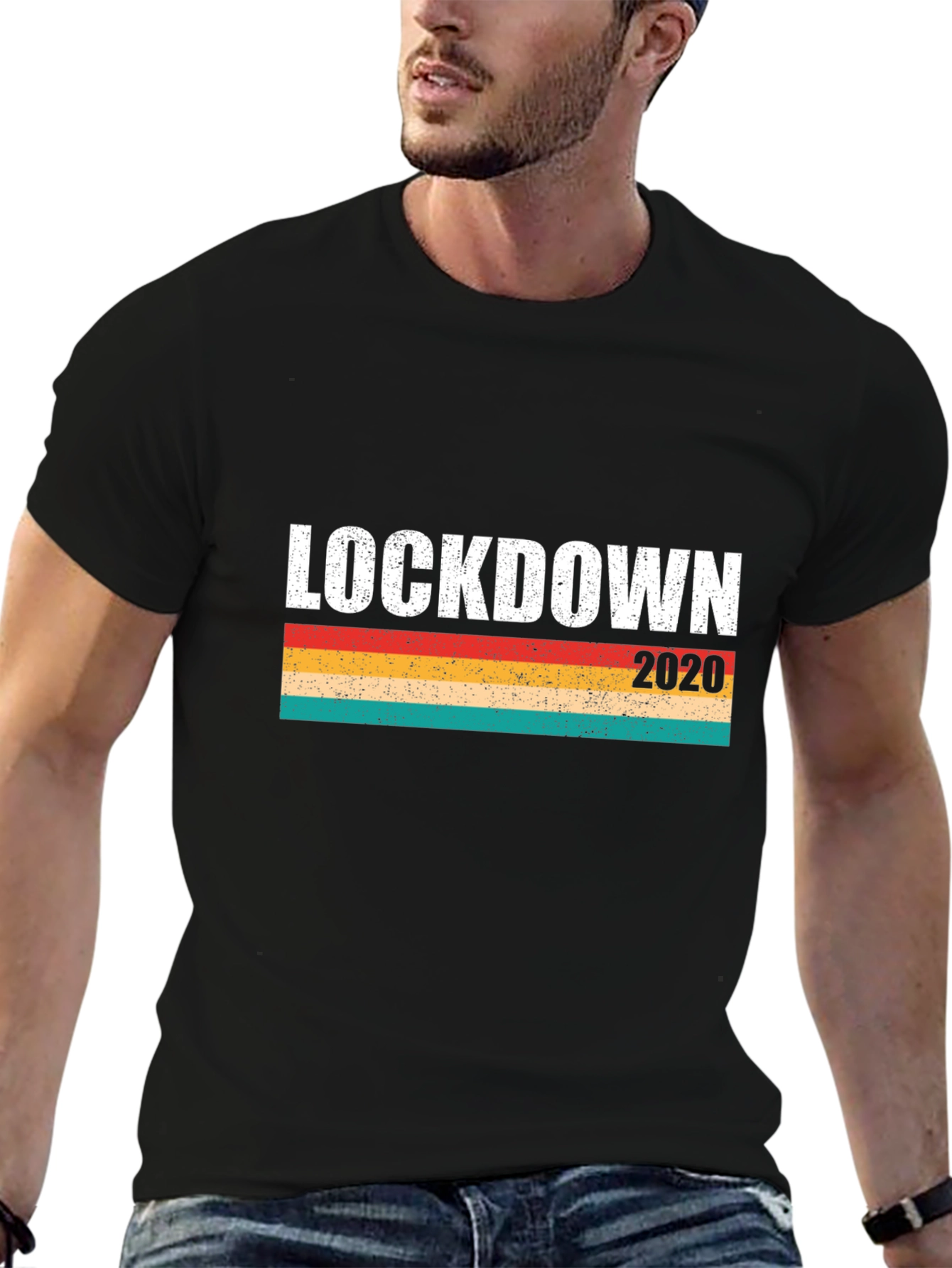Lockdown 2020 Retro Graphic Tee - Black