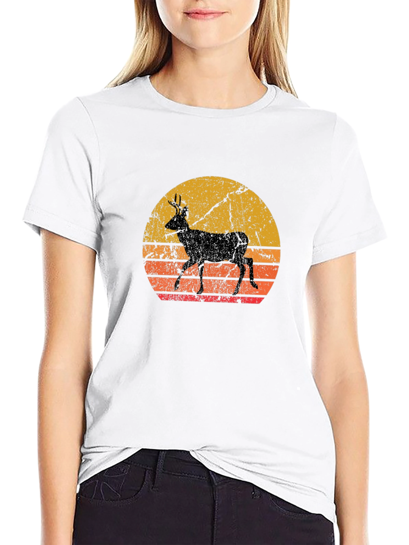 Retro Deer Silhouette T-Shirt
