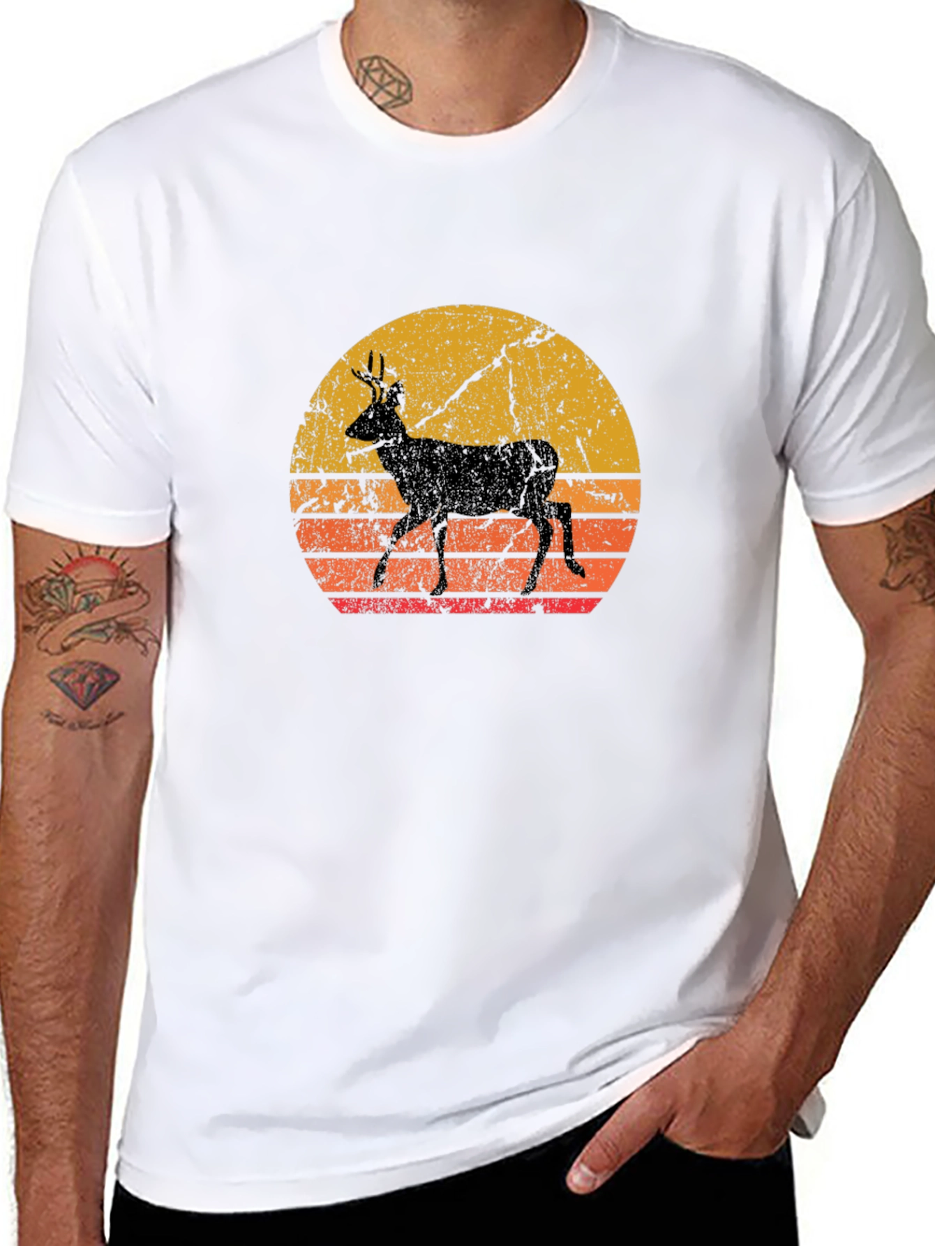 Retro Deer Silhouette T-Shirt