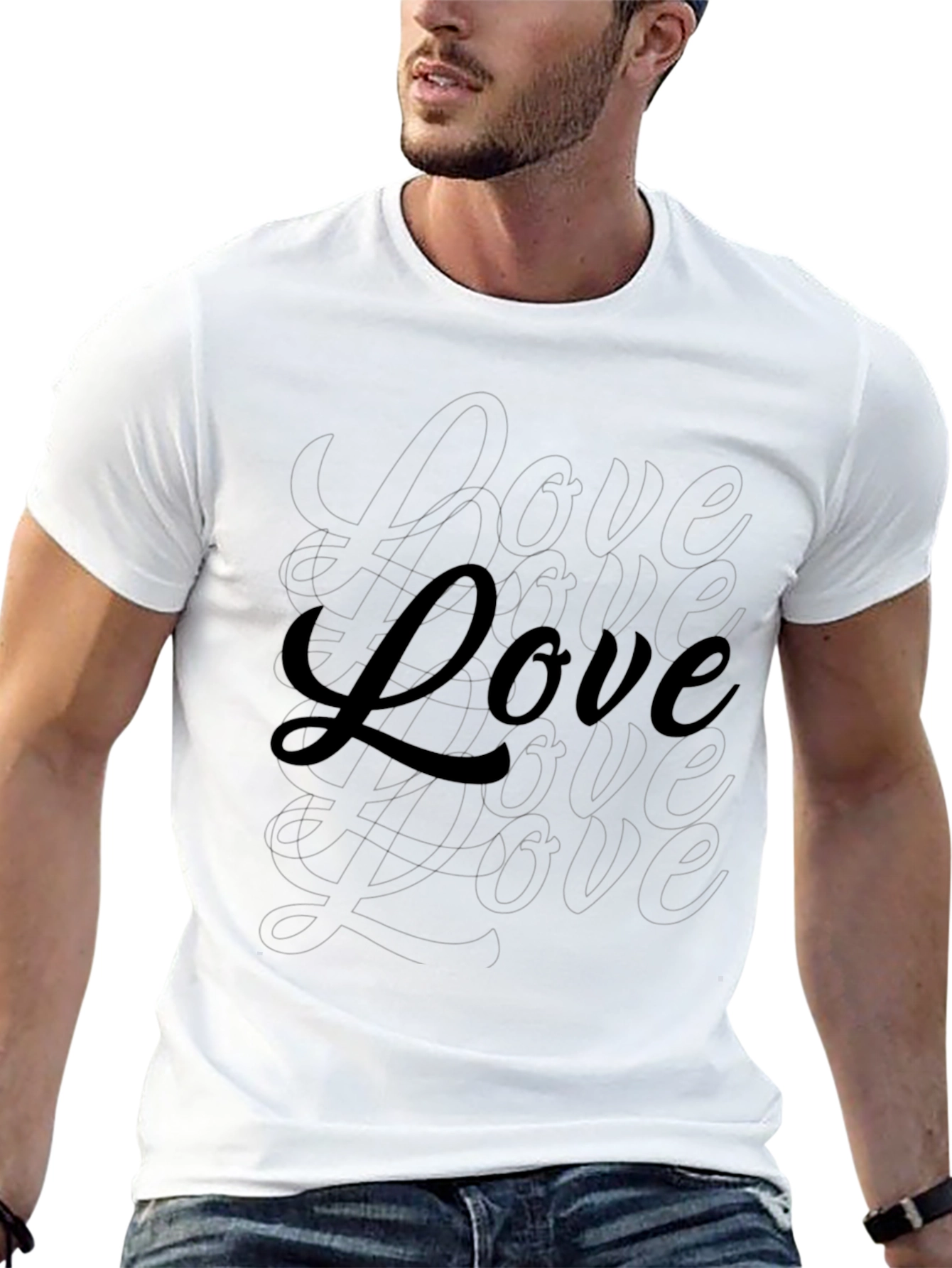 Love Graphic Print Black Cotton Casual T-Shirt