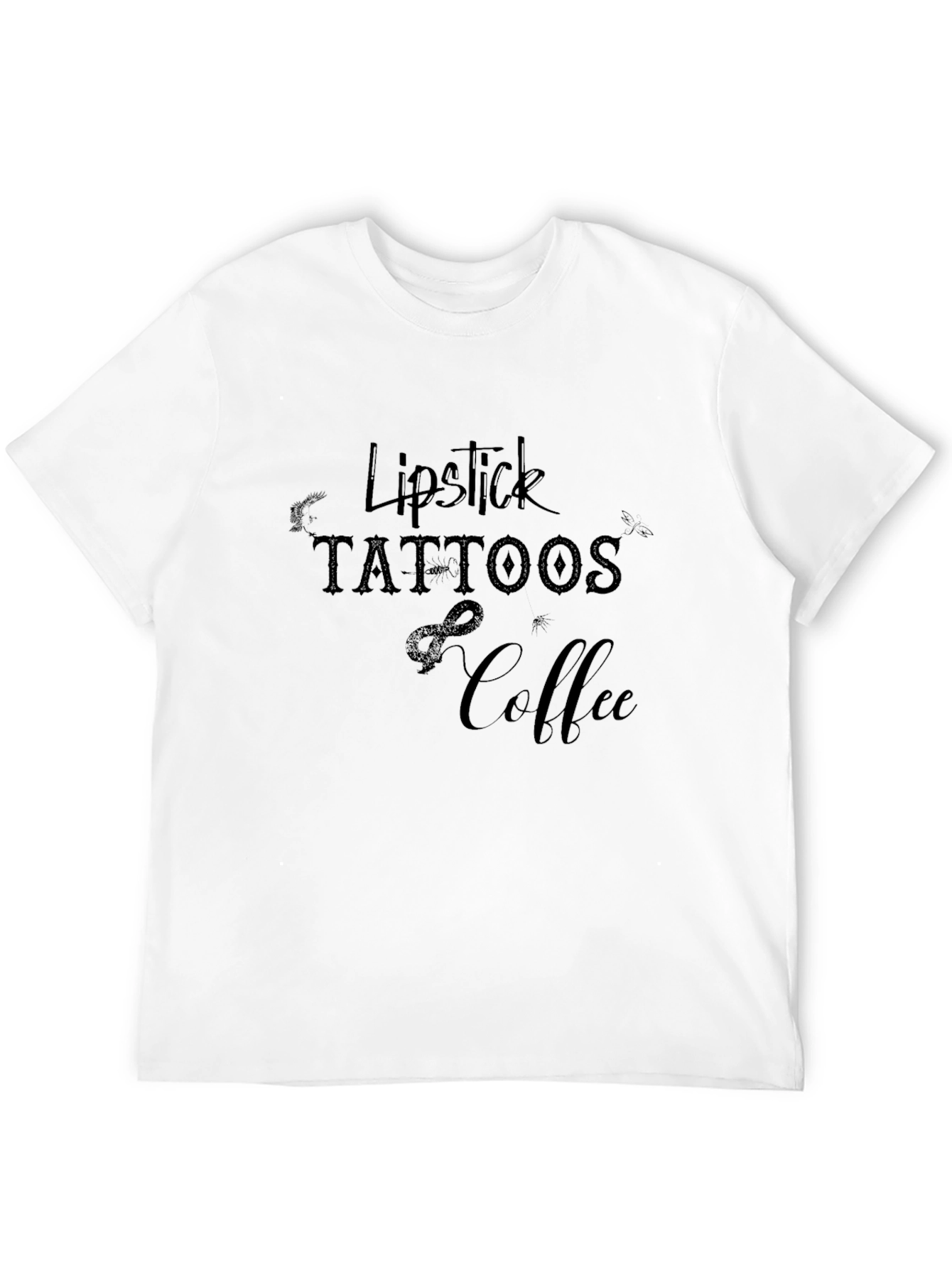 Lipstick Tattoos & Coffee Graphic T-Shirt