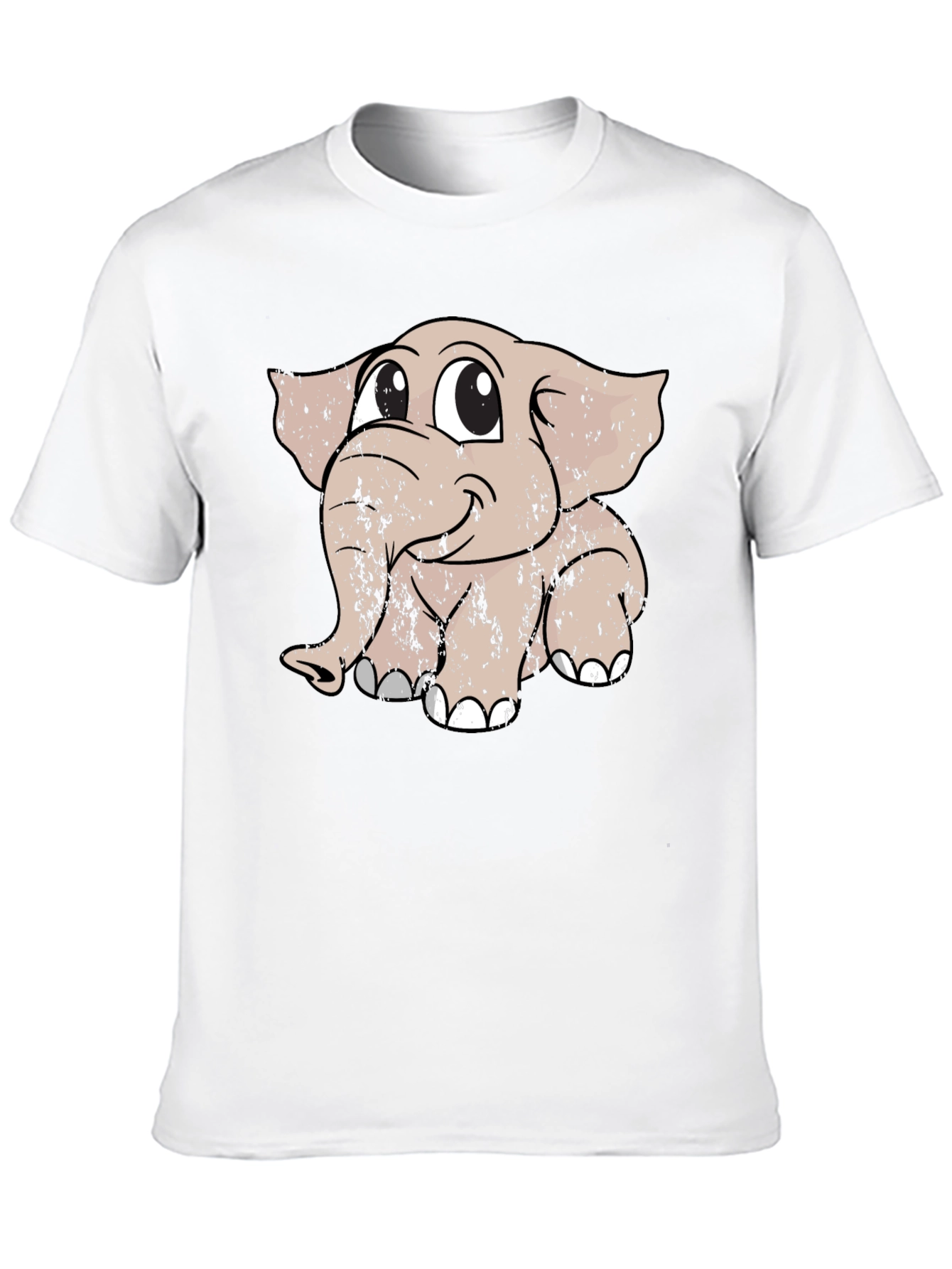 Cute Elephant Graphic Tee - Mens Black T-Shirt
