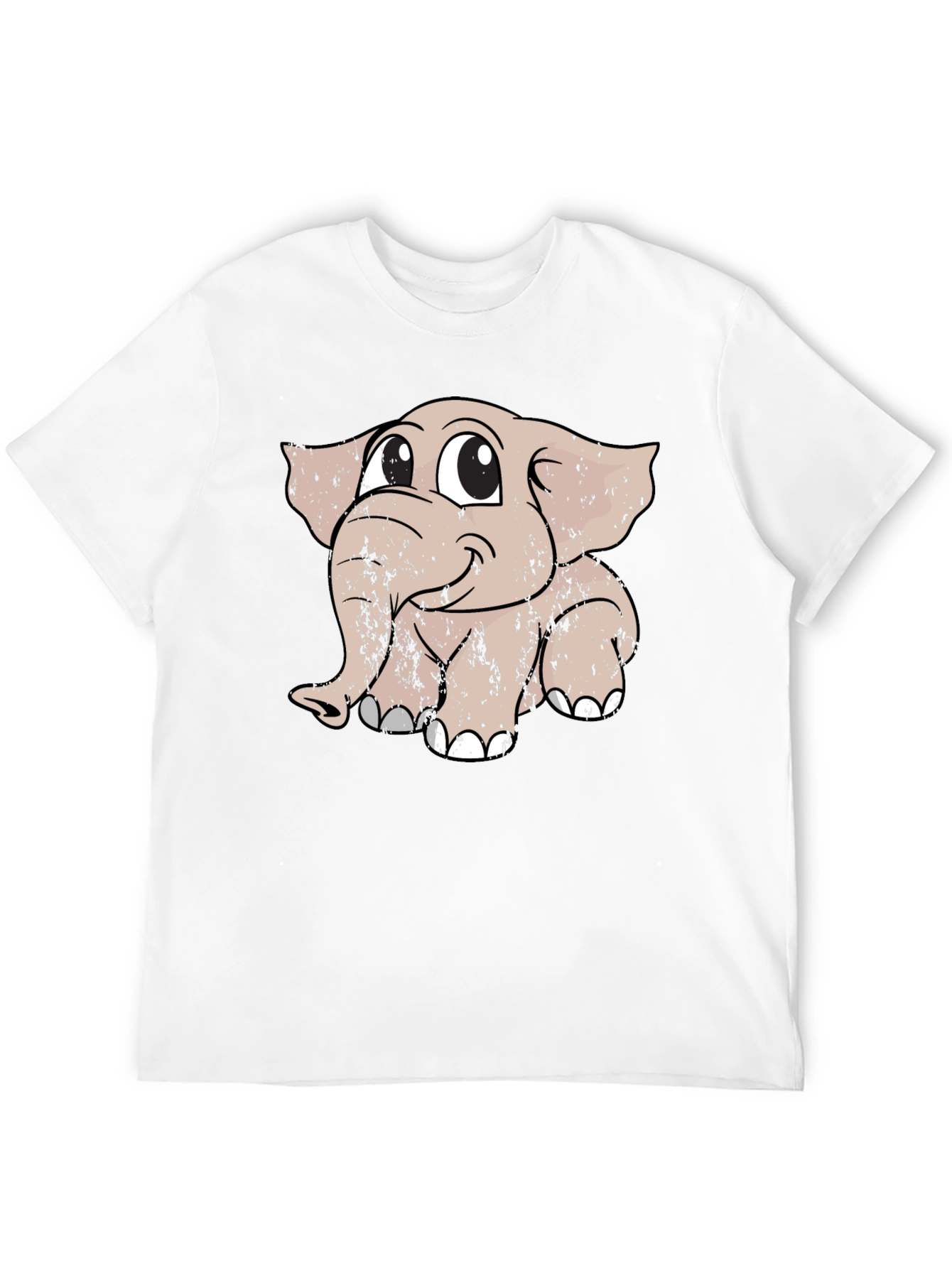 Cute Elephant Graphic Tee - Mens Black T-Shirt