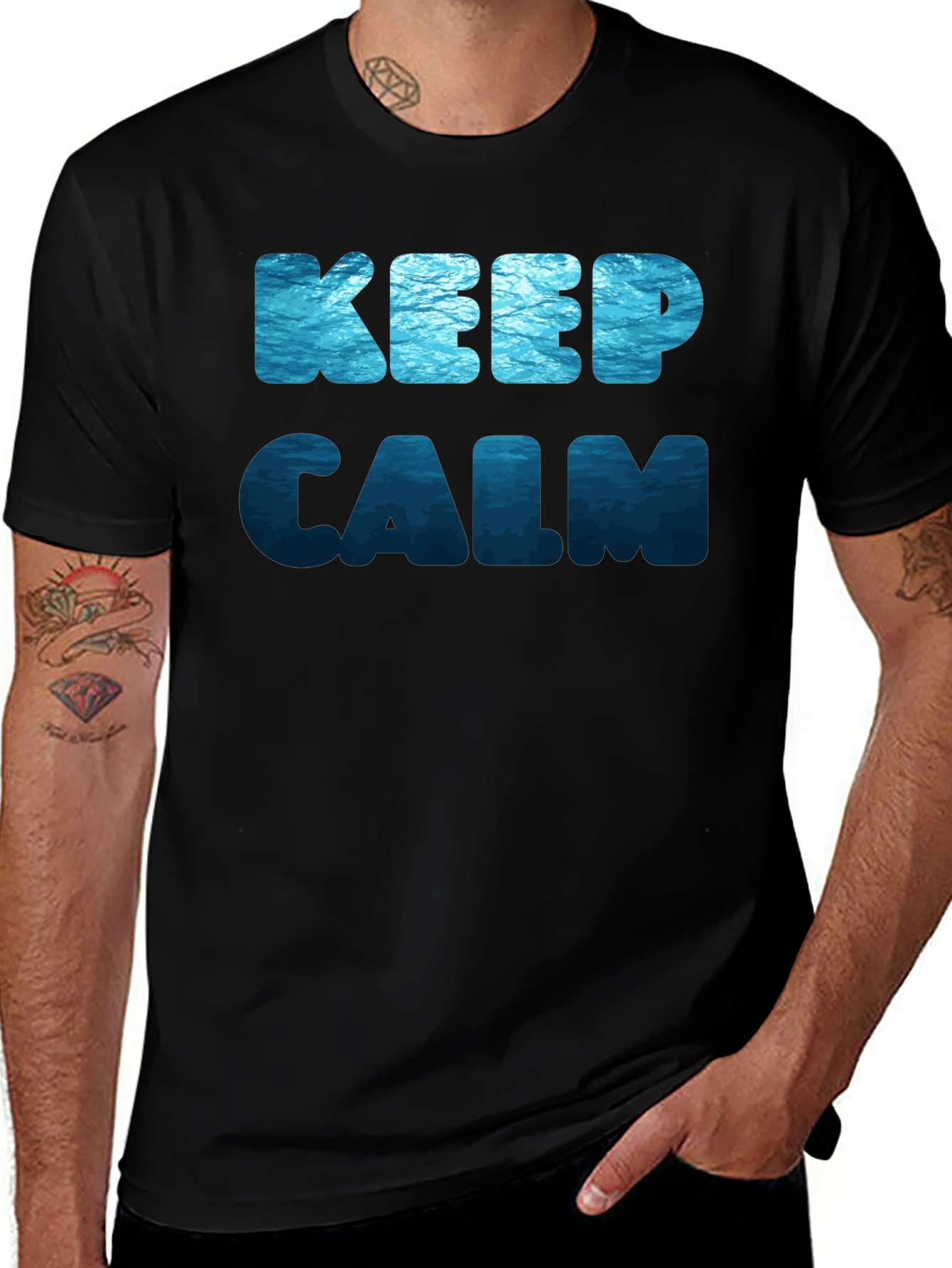Keep Calm Ocean Print T-Shirt