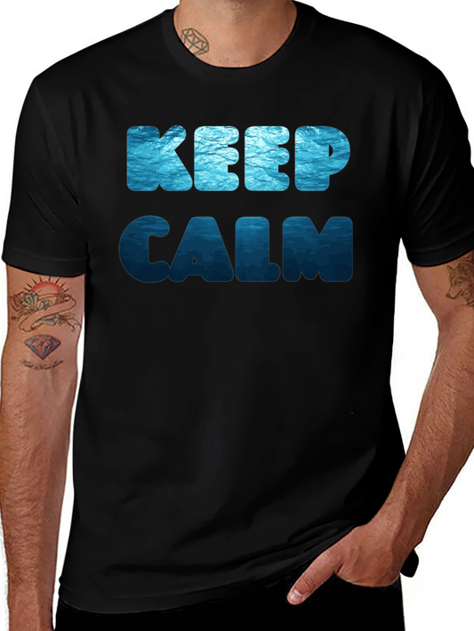 Keep Calm Ocean Print T-Shirt