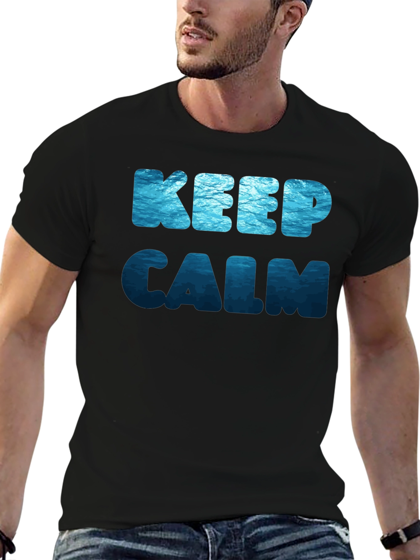 Keep Calm Ocean Print T-Shirt