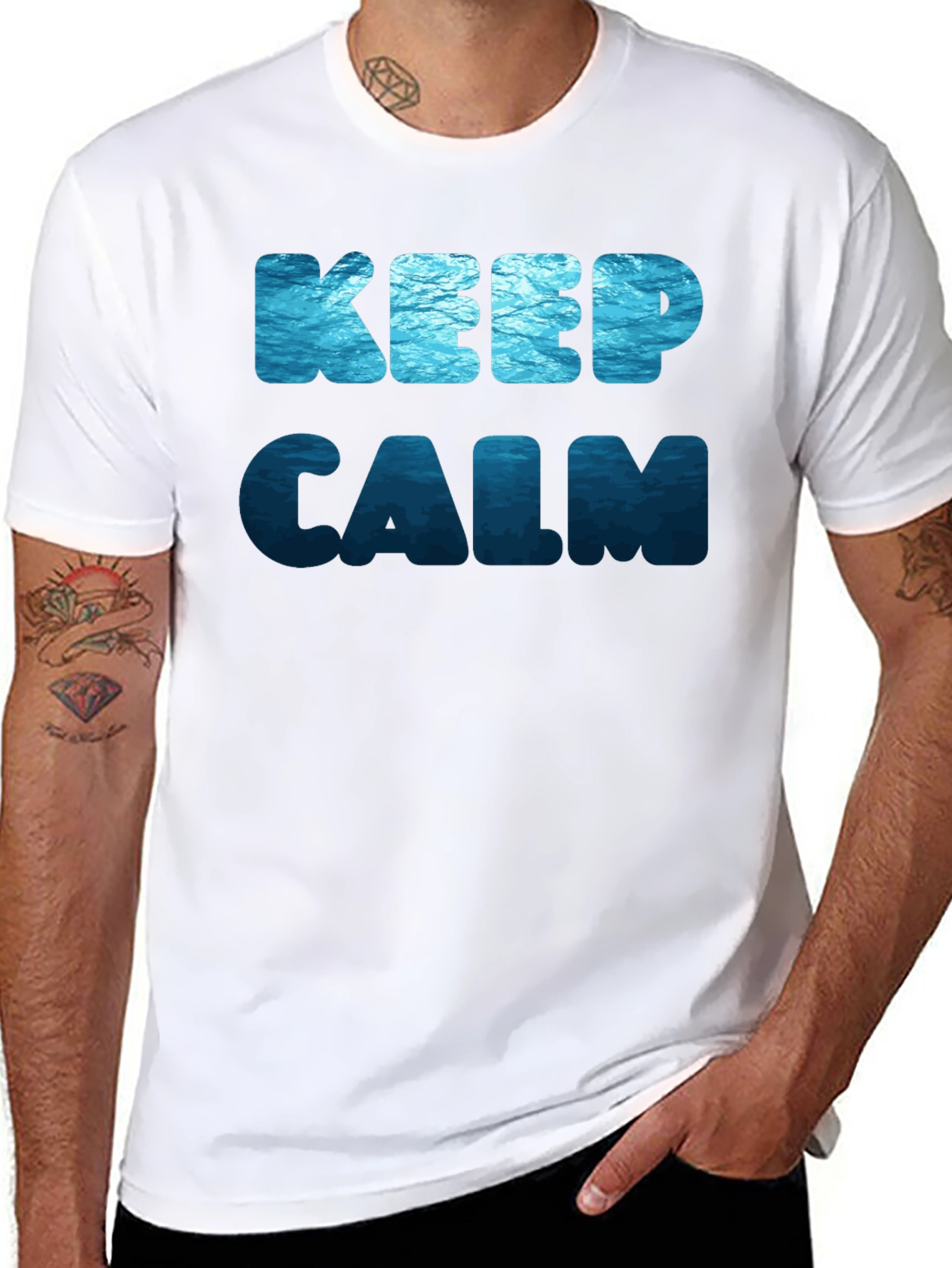 Keep Calm Ocean Print T-Shirt