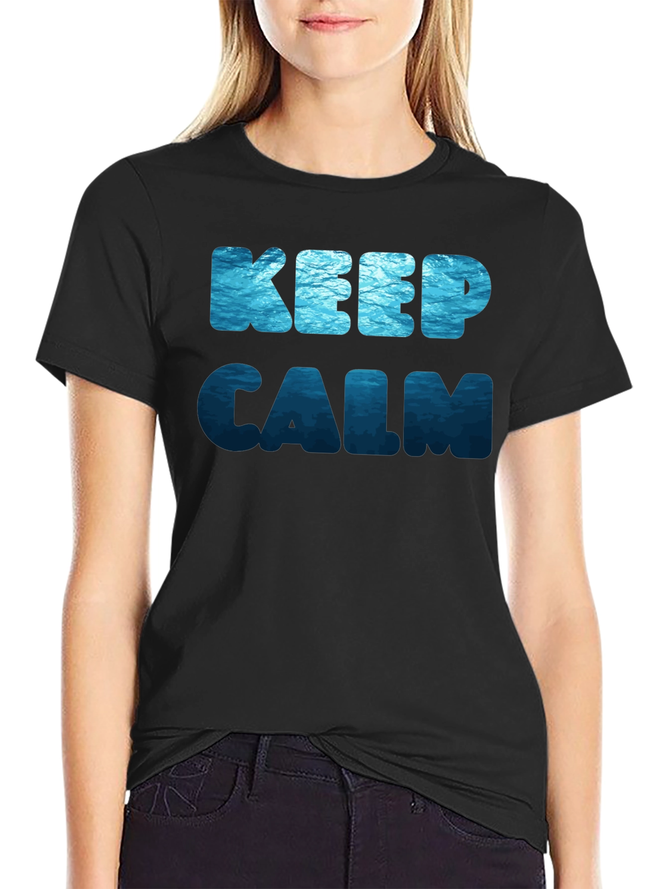 Keep Calm Ocean Print T-Shirt