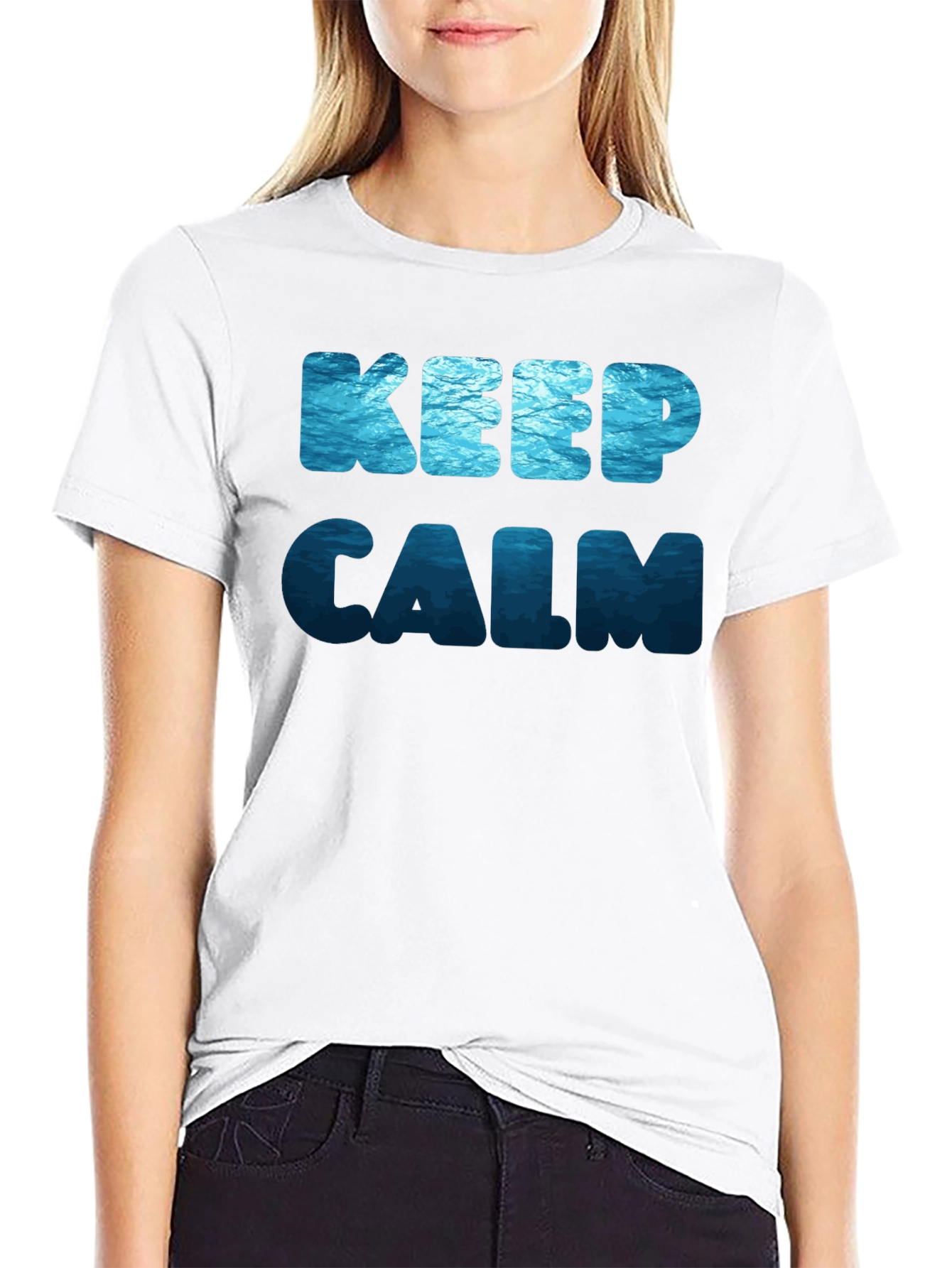 Keep Calm Ocean Print T-Shirt
