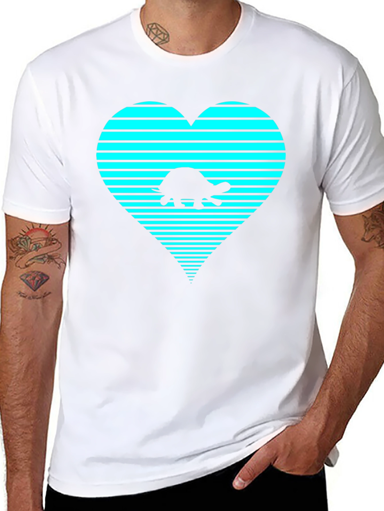 Turtle Heart Graphic T-Shirt - Black
