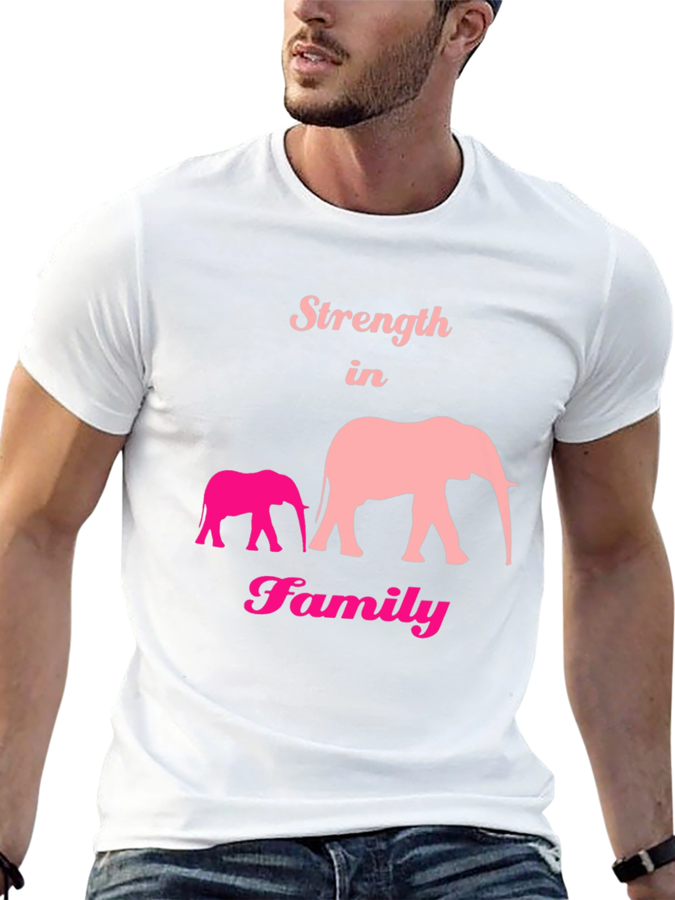 Strength in Family Elephant Graphic T-Shirt