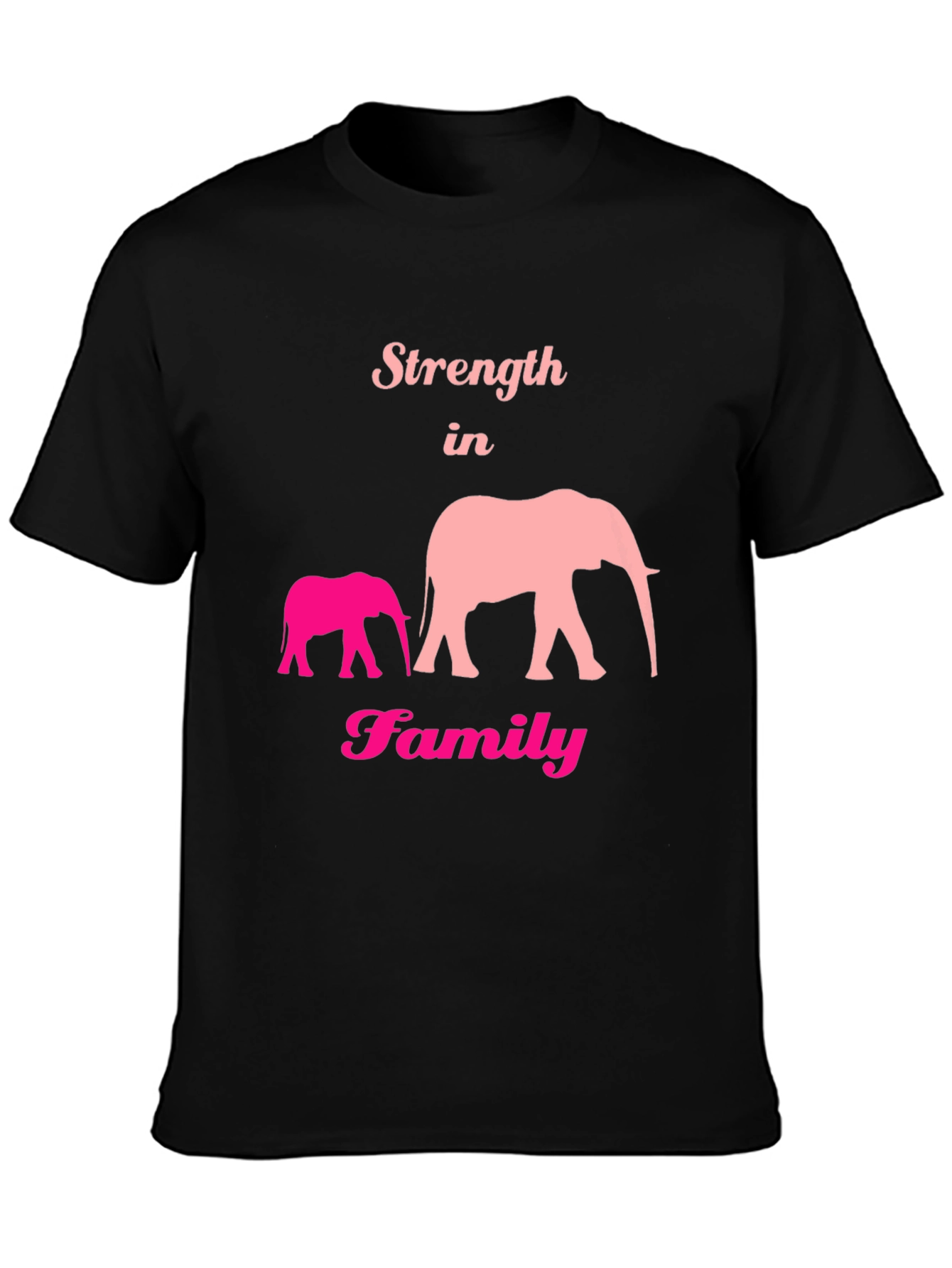 Strength in Family Elephant Graphic T-Shirt