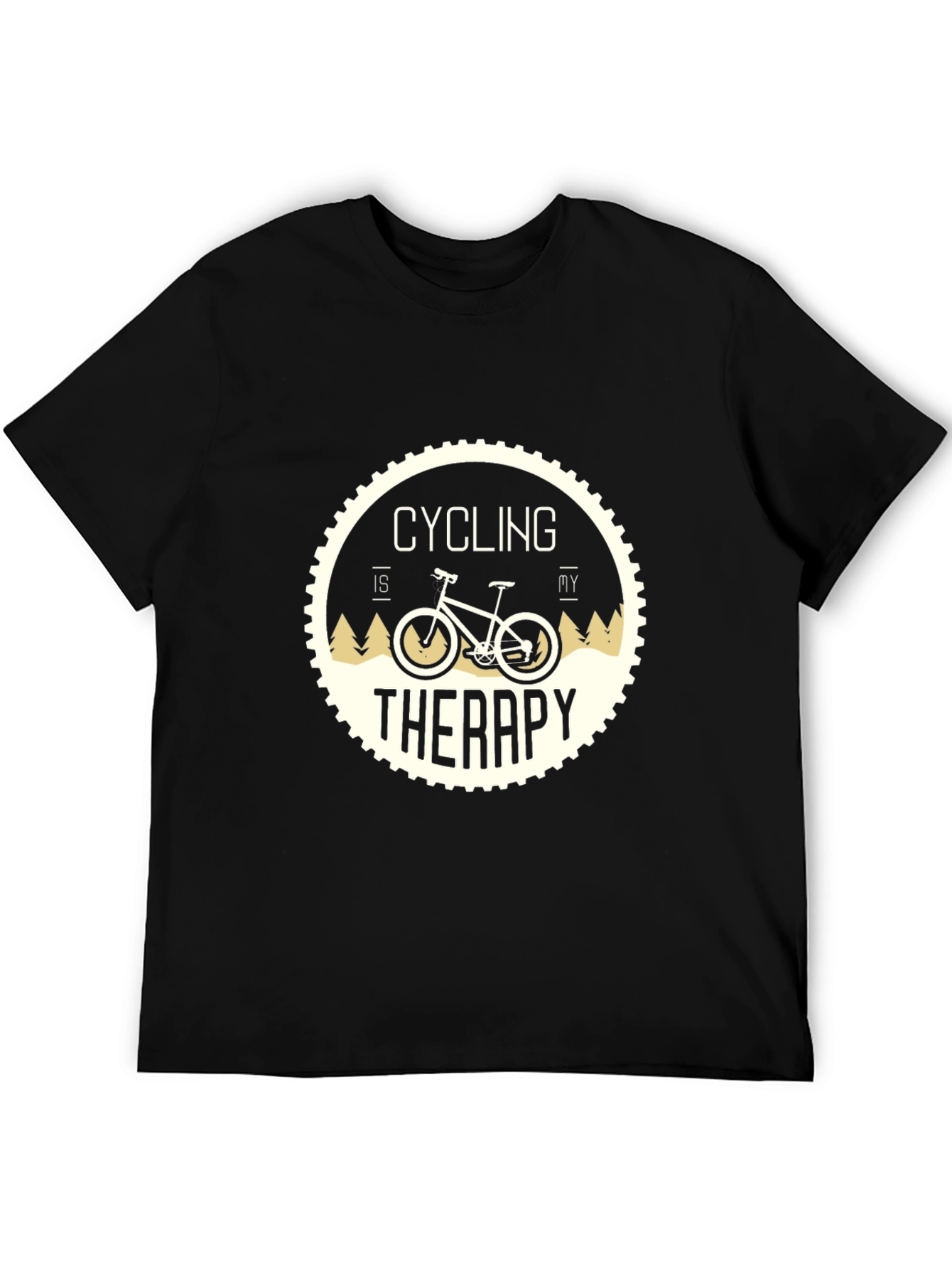 Cycling Therapy T-Shirt: Black Relaxed Fit