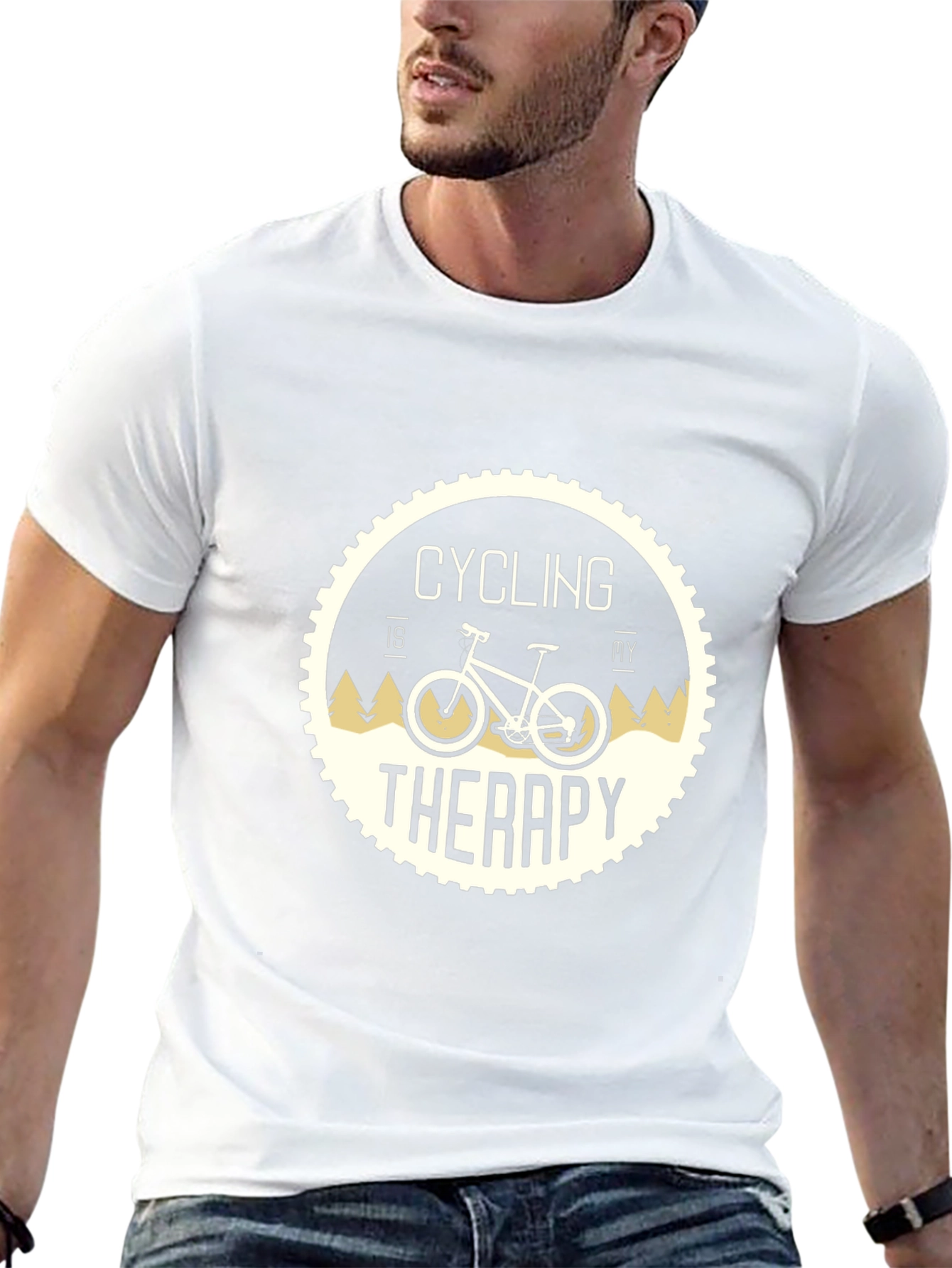 Cycling Therapy T-Shirt: Black Relaxed Fit