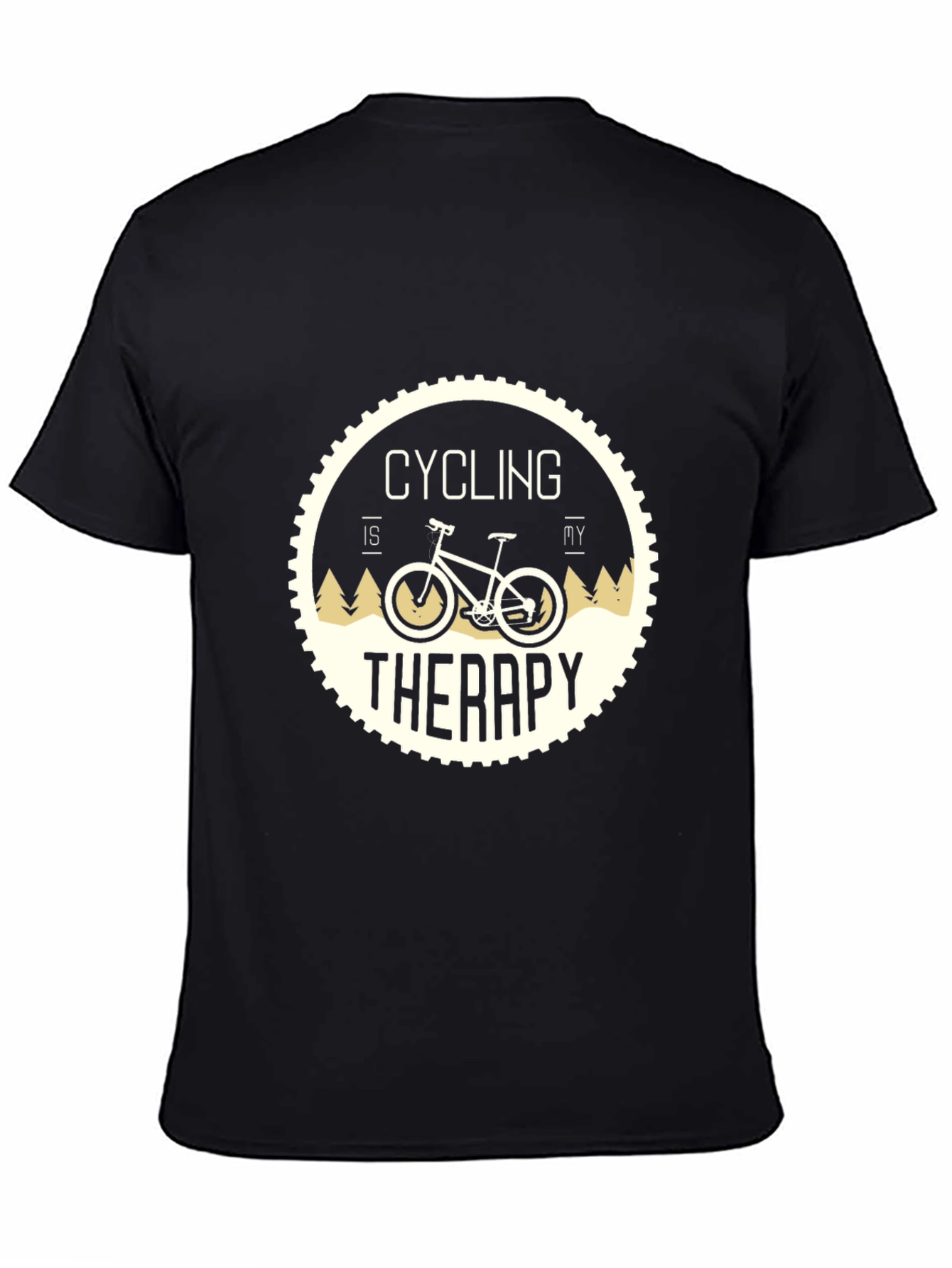 Cycling Therapy T-Shirt: Black Relaxed Fit