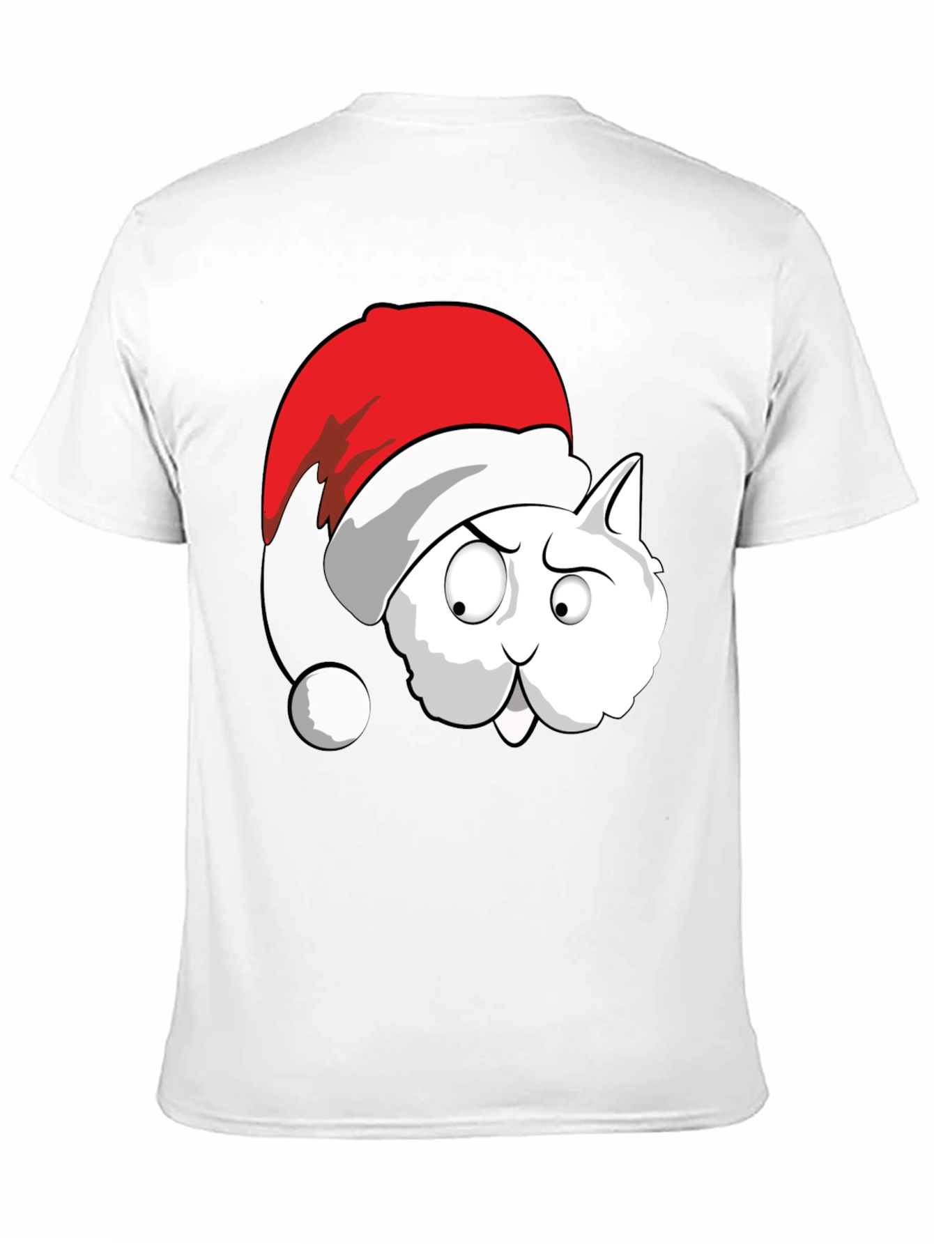 Funny Cat Santa Hat Graphic T-Shirt