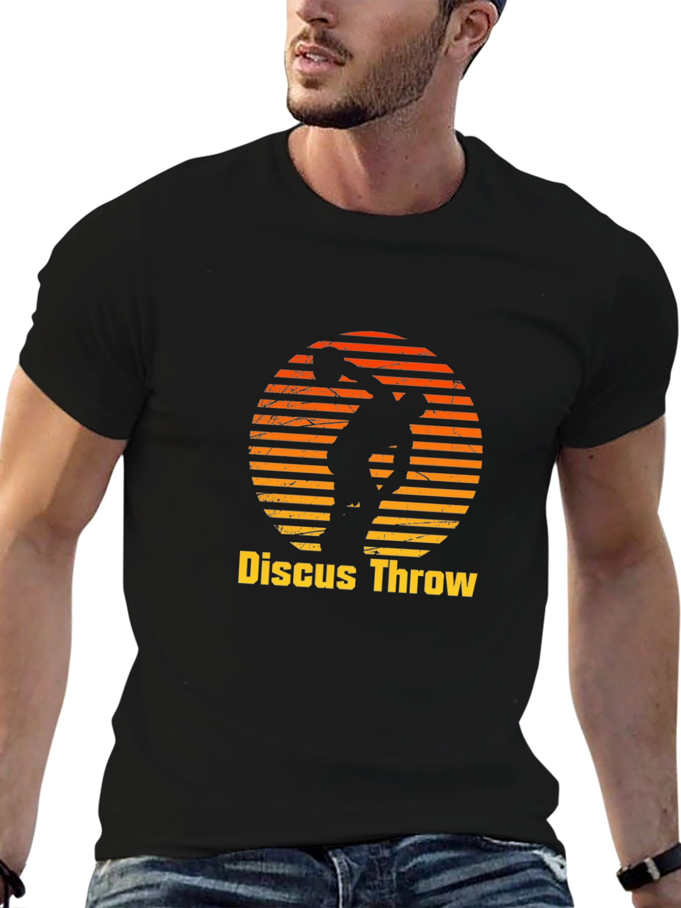 Discus Throw Black Graphic Tee