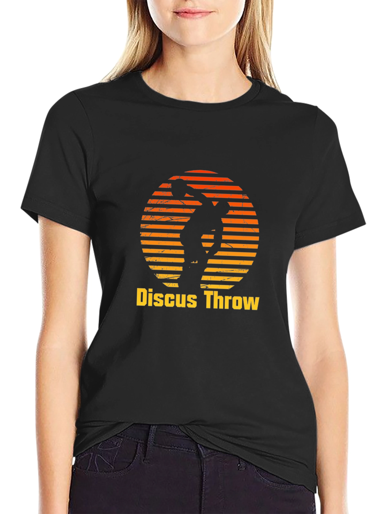 Discus Throw Black Graphic Tee