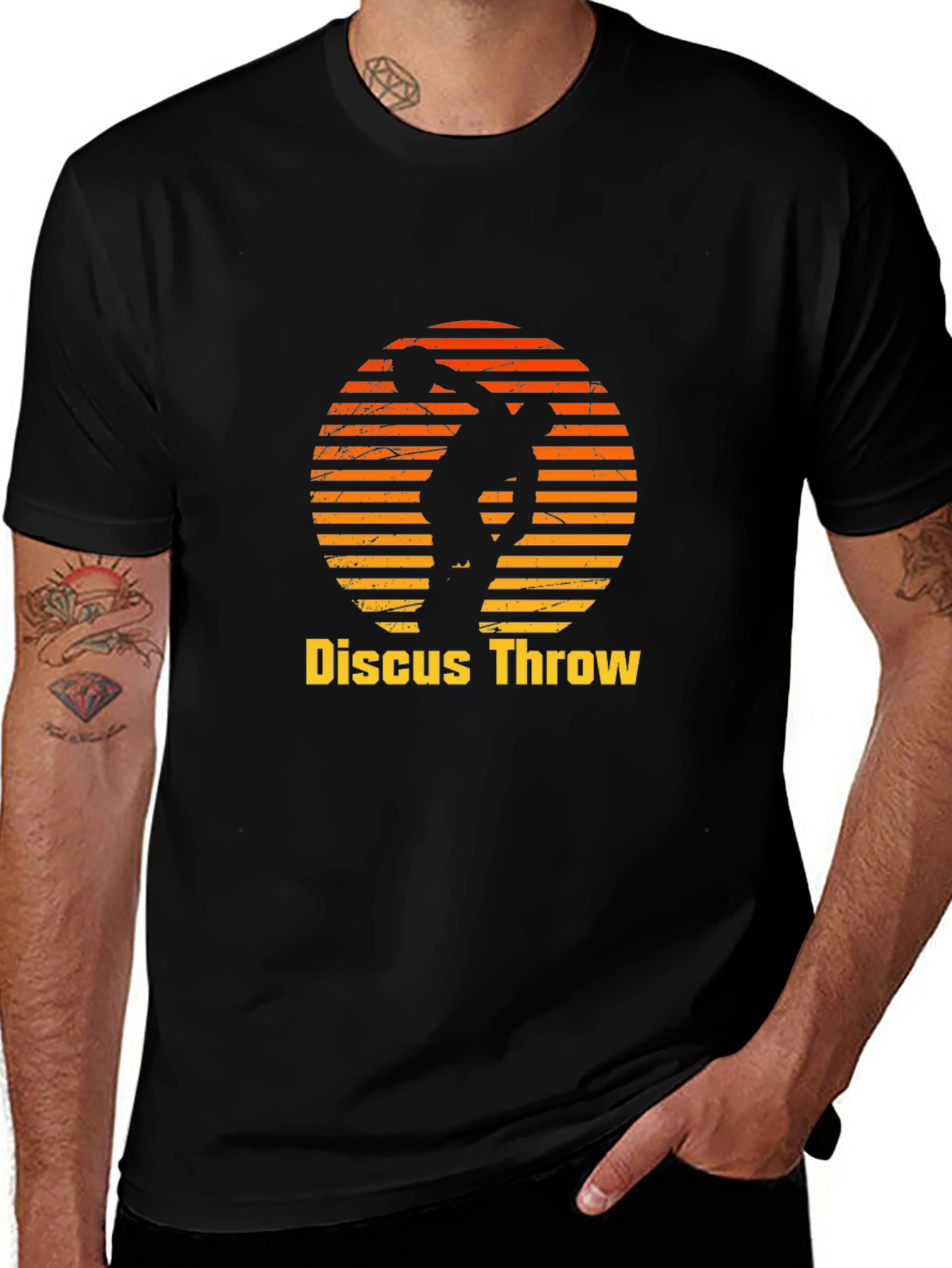 Discus Throw Black Graphic Tee