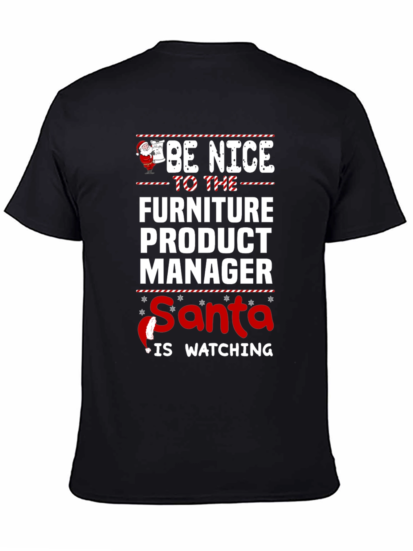 Funny Furniture Product Manager Santa Watching Christmas T-Shirt