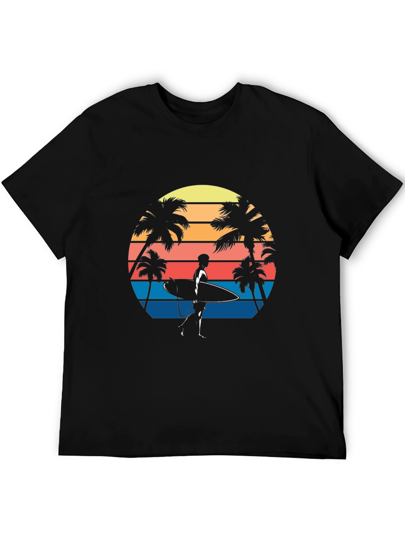 Retro Surfer T-Shirt - Tropical Palm Tree Graphic Tee