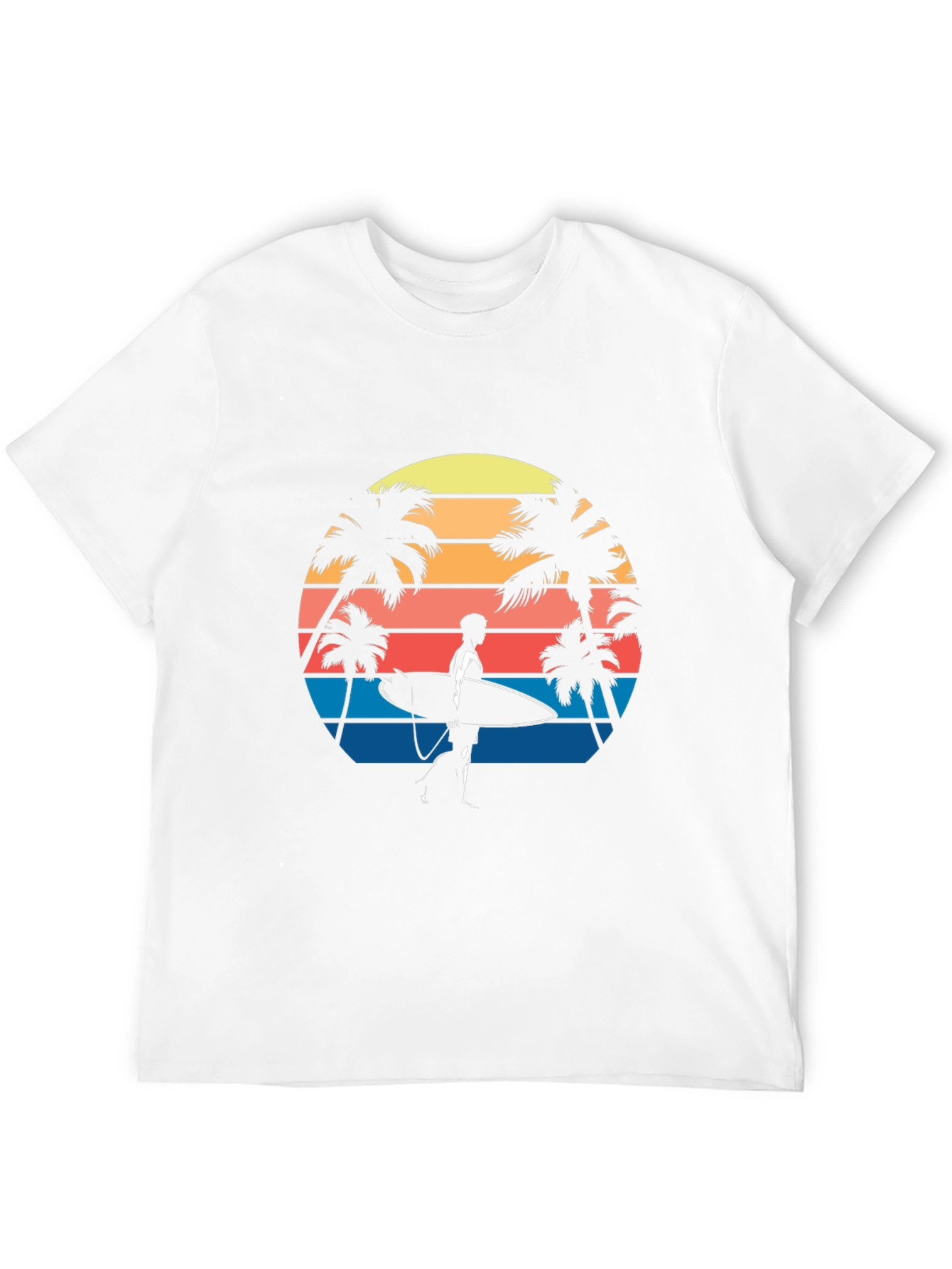 Retro Surfer T-Shirt - Tropical Palm Tree Graphic Tee