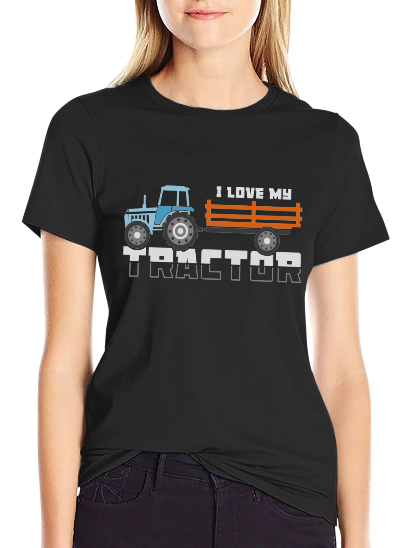 I Love My Tractor Graphic Tee - Black