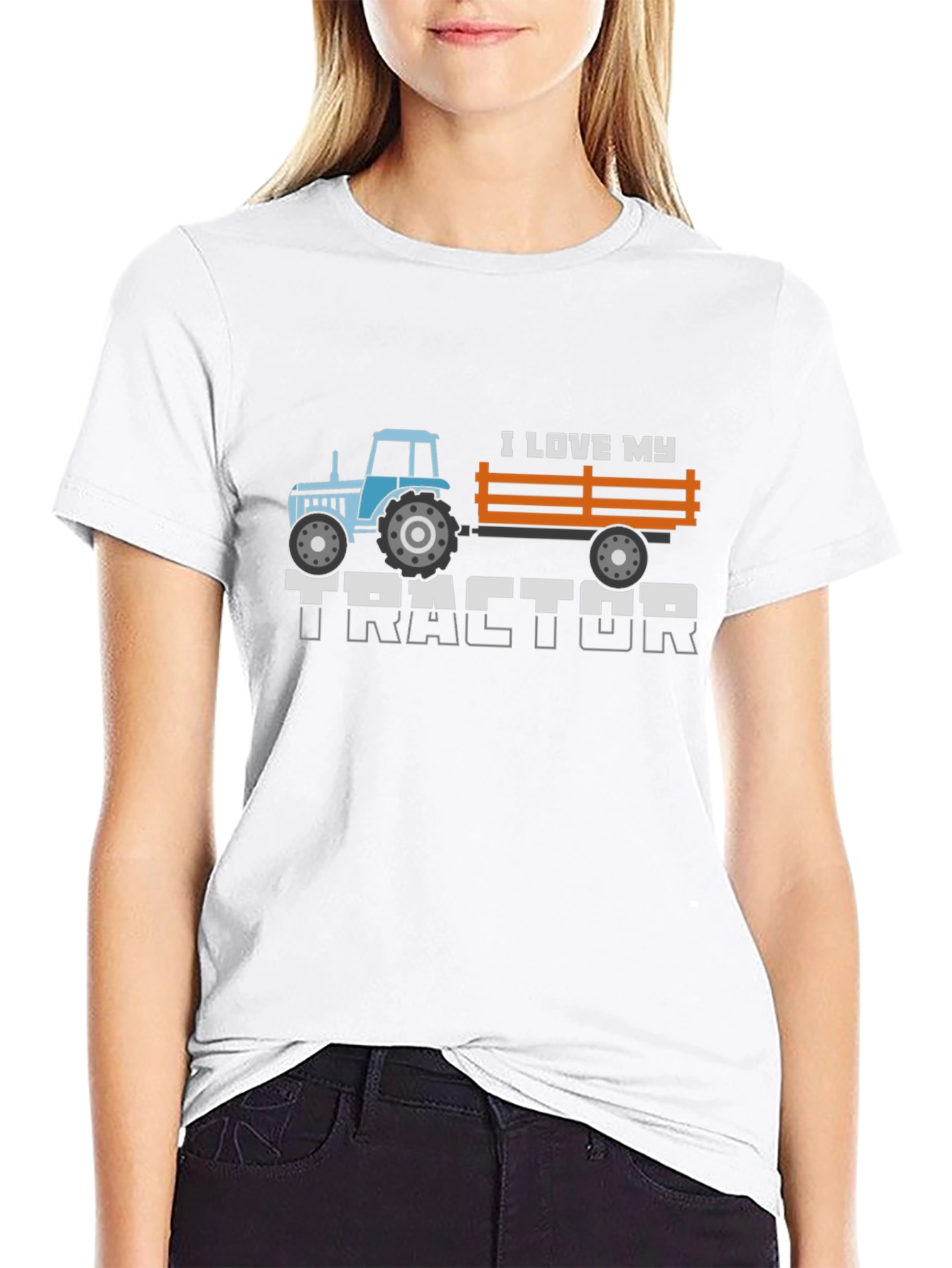 I Love My Tractor Graphic Tee - Black