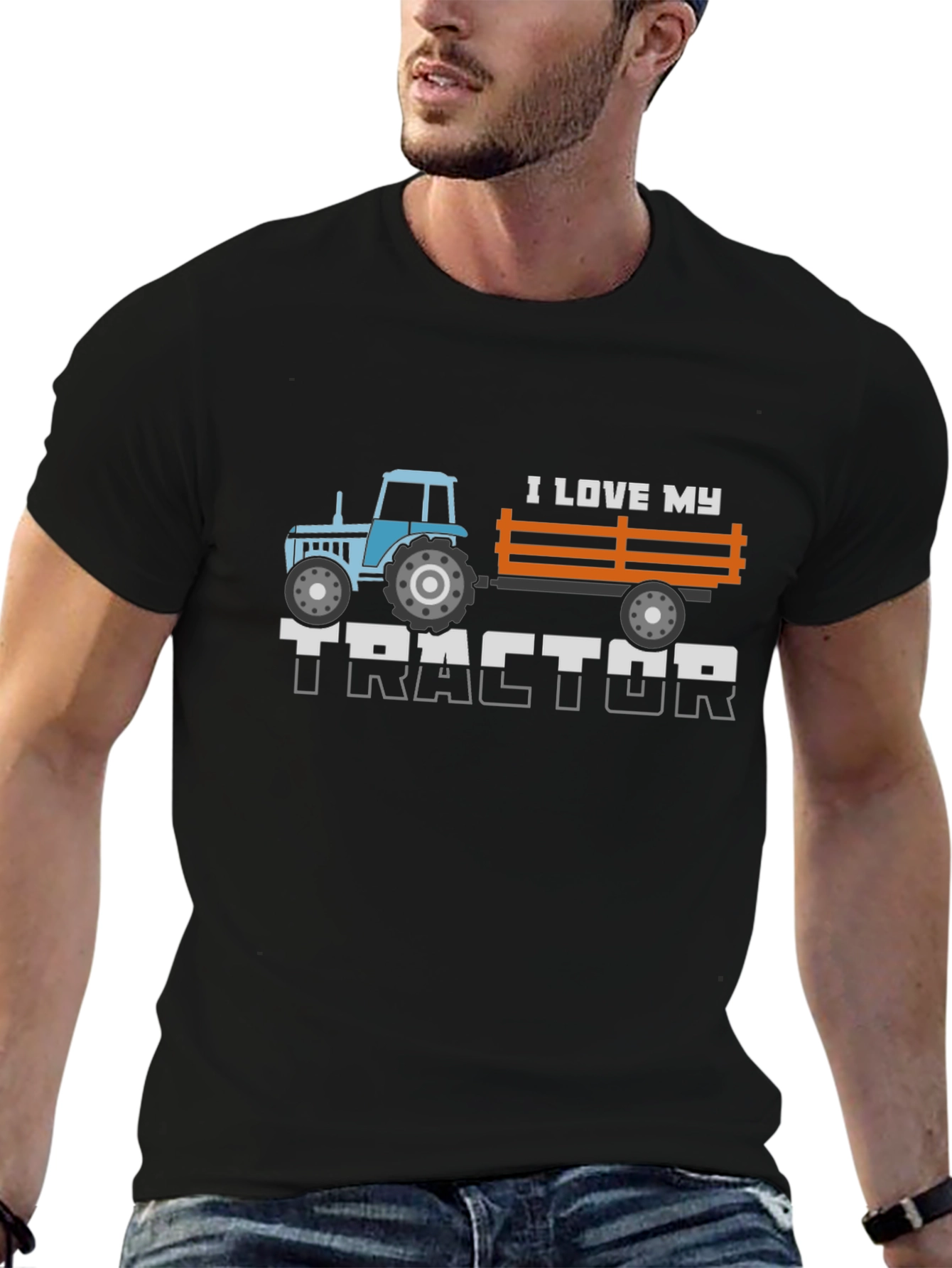 I Love My Tractor Graphic Tee - Black