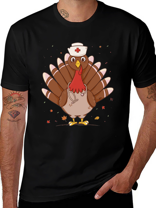 Nurse Turkey Graphic Tee - Thanksgiving Humor