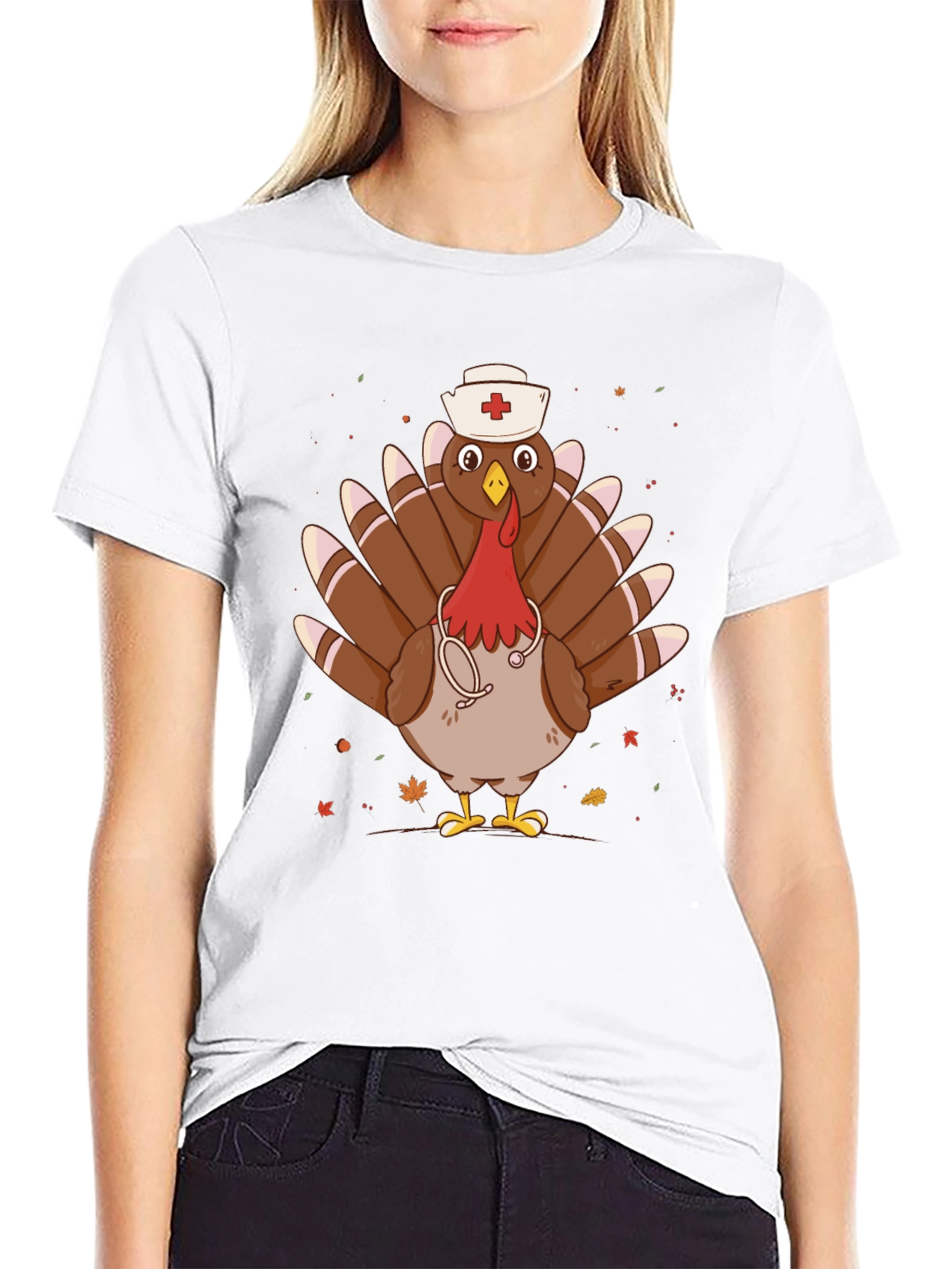 Nurse Turkey Graphic Tee - Thanksgiving Humor