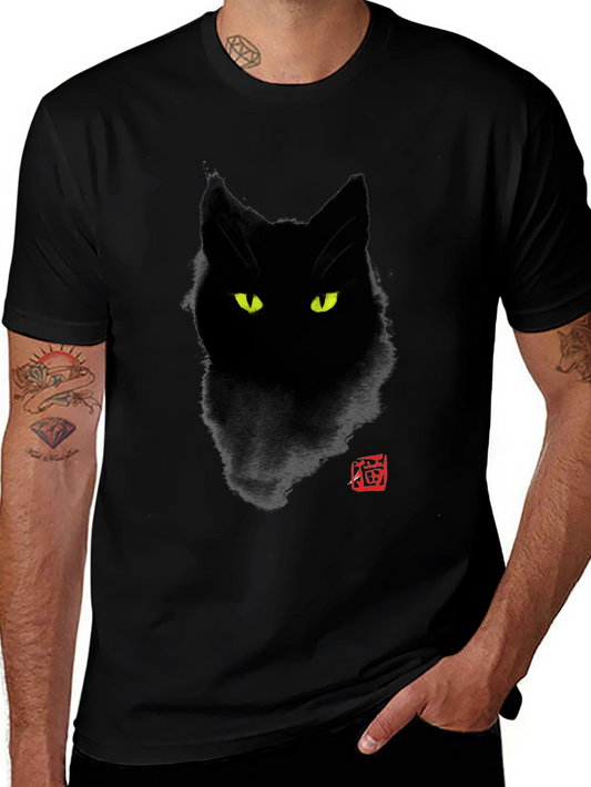 Mystic Black Cat Graphic Tee - Stylish & Unique
