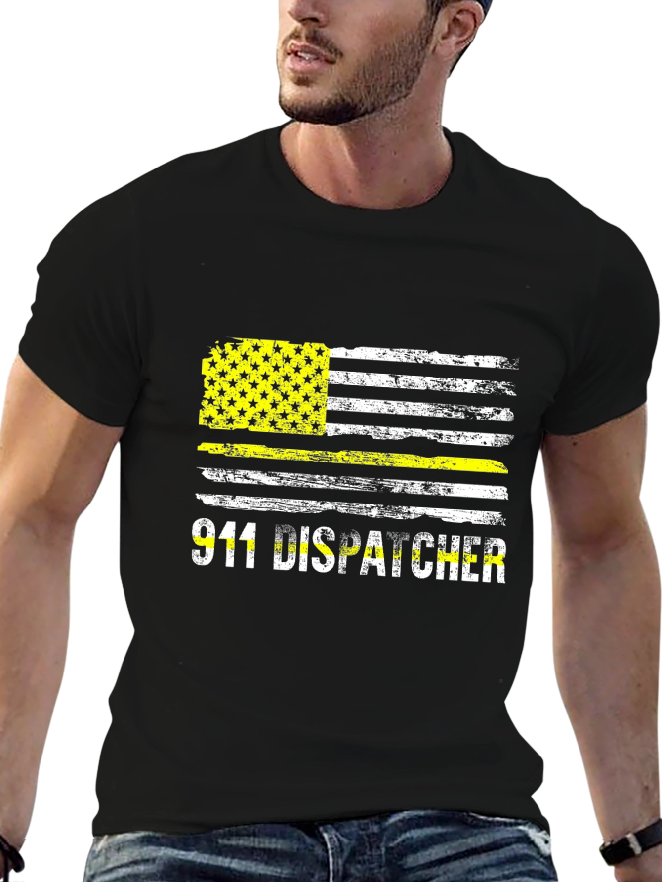 911 Dispatcher Thin Yellow Line Flag T-Shirt