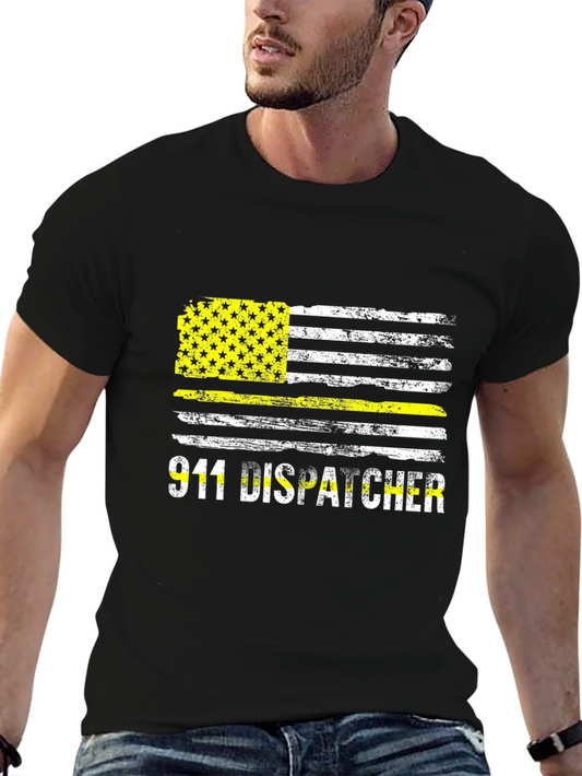 911 Dispatcher Thin Yellow Line Flag T-Shirt