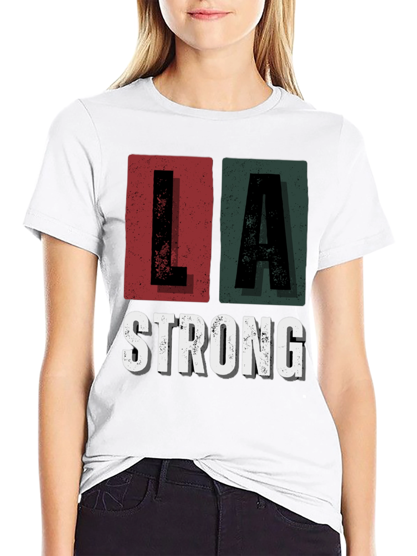 LA Strong Graphic Tee - Unisex Black Cotton T-Shirt
