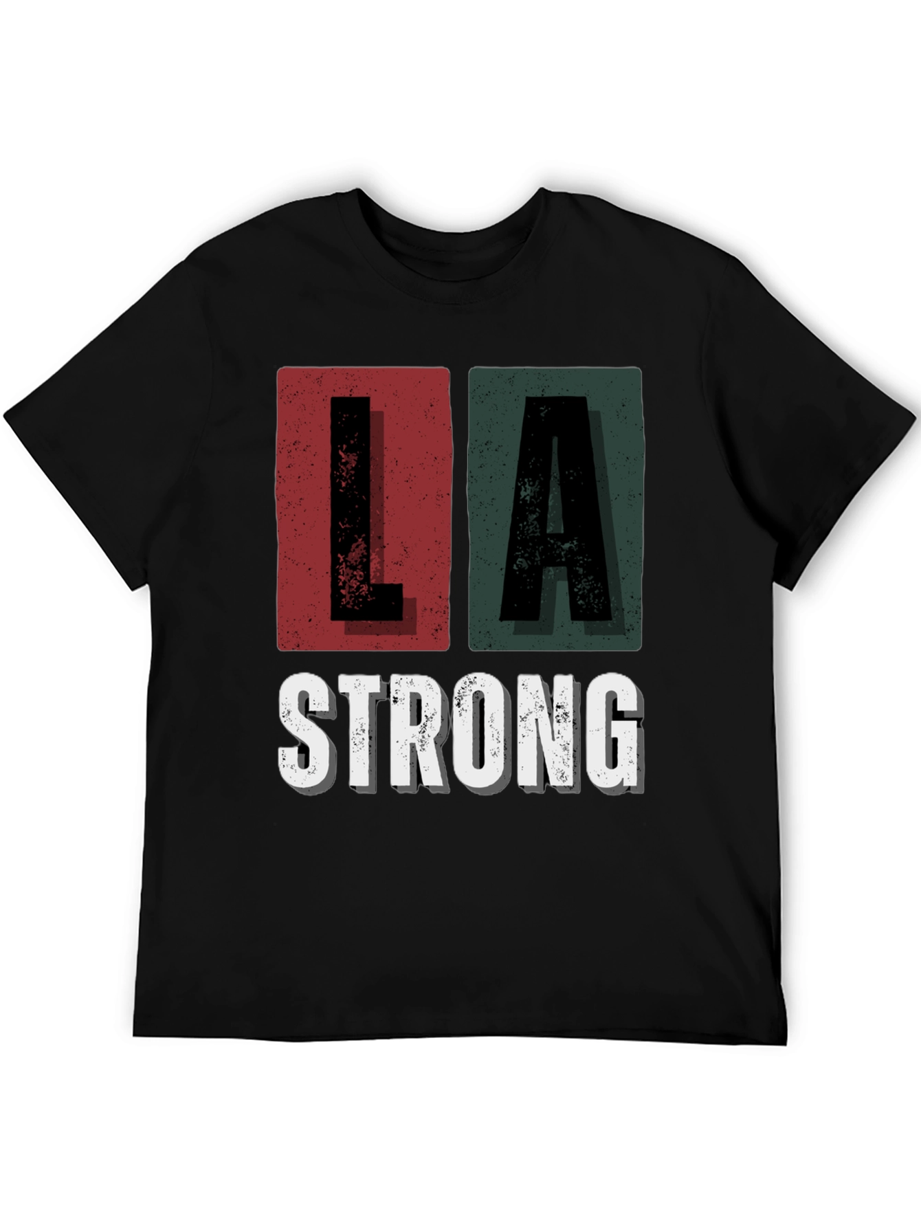 LA Strong Graphic Tee - Unisex Black Cotton T-Shirt