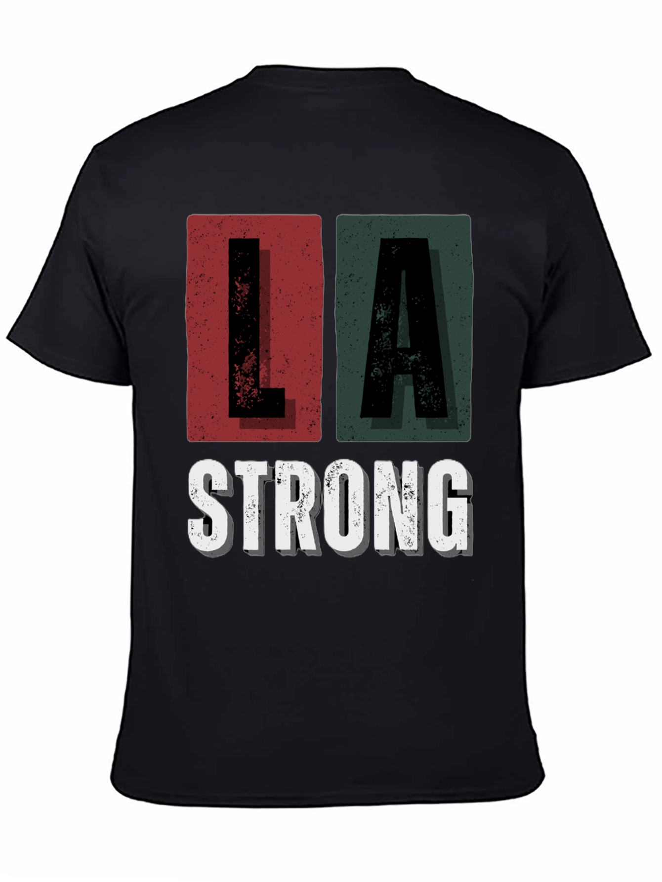 LA Strong Graphic Tee - Unisex Black Cotton T-Shirt