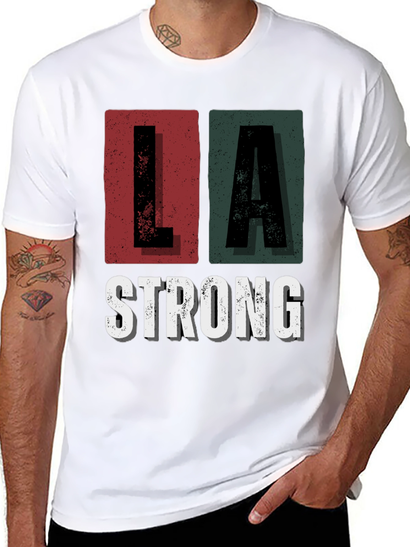 LA Strong Graphic Tee - Unisex Black Cotton T-Shirt