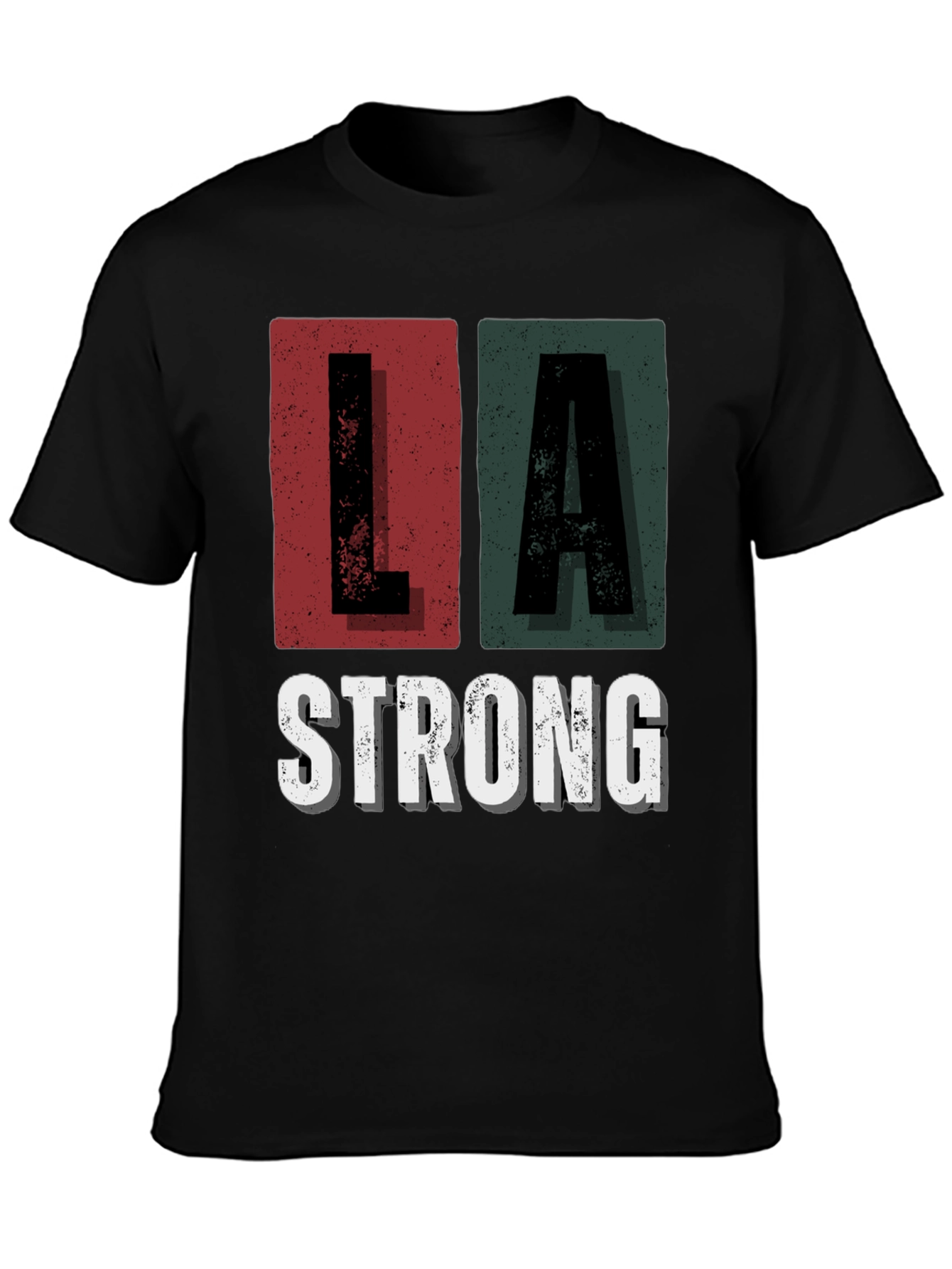 LA Strong Graphic Tee - Unisex Black Cotton T-Shirt