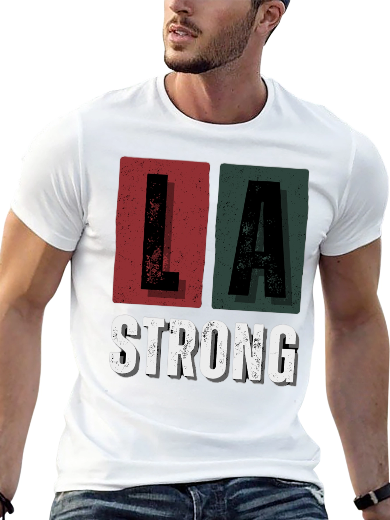 LA Strong Graphic Tee - Unisex Black Cotton T-Shirt