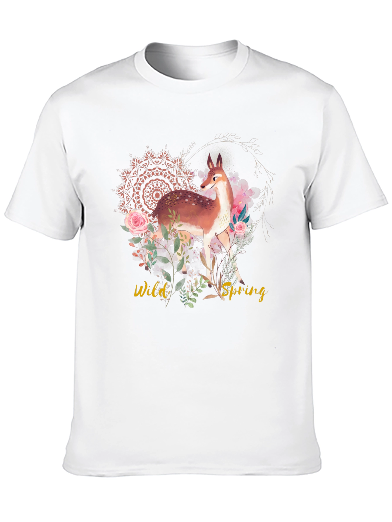 Wild Spring Deer Graphic T-Shirt